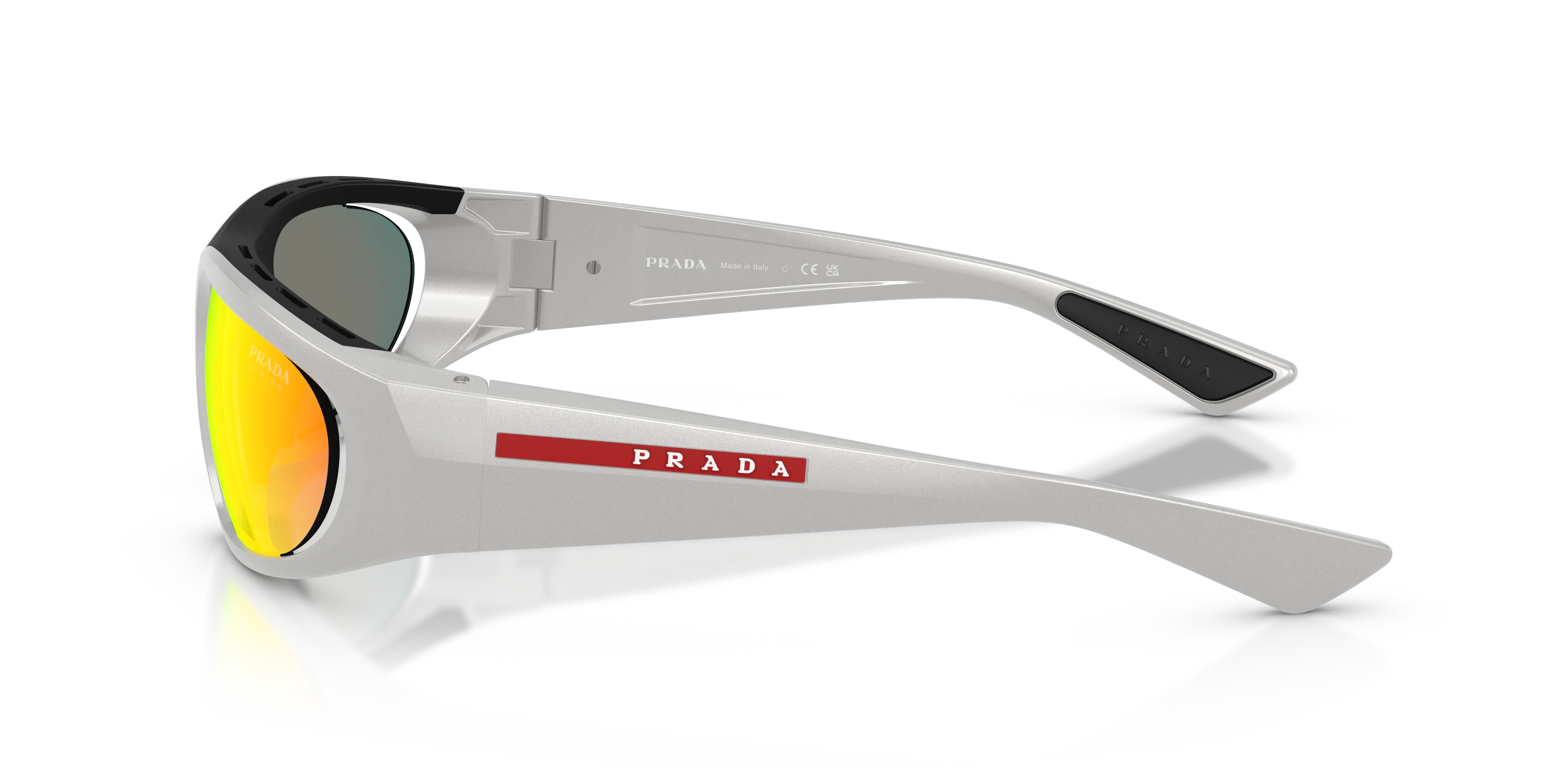 Prada Linea Rossa PS B03S 14Z04U Occhiali da sole Iniettato Grigio [""] Geometrica Normale Specchiato - immagine 4