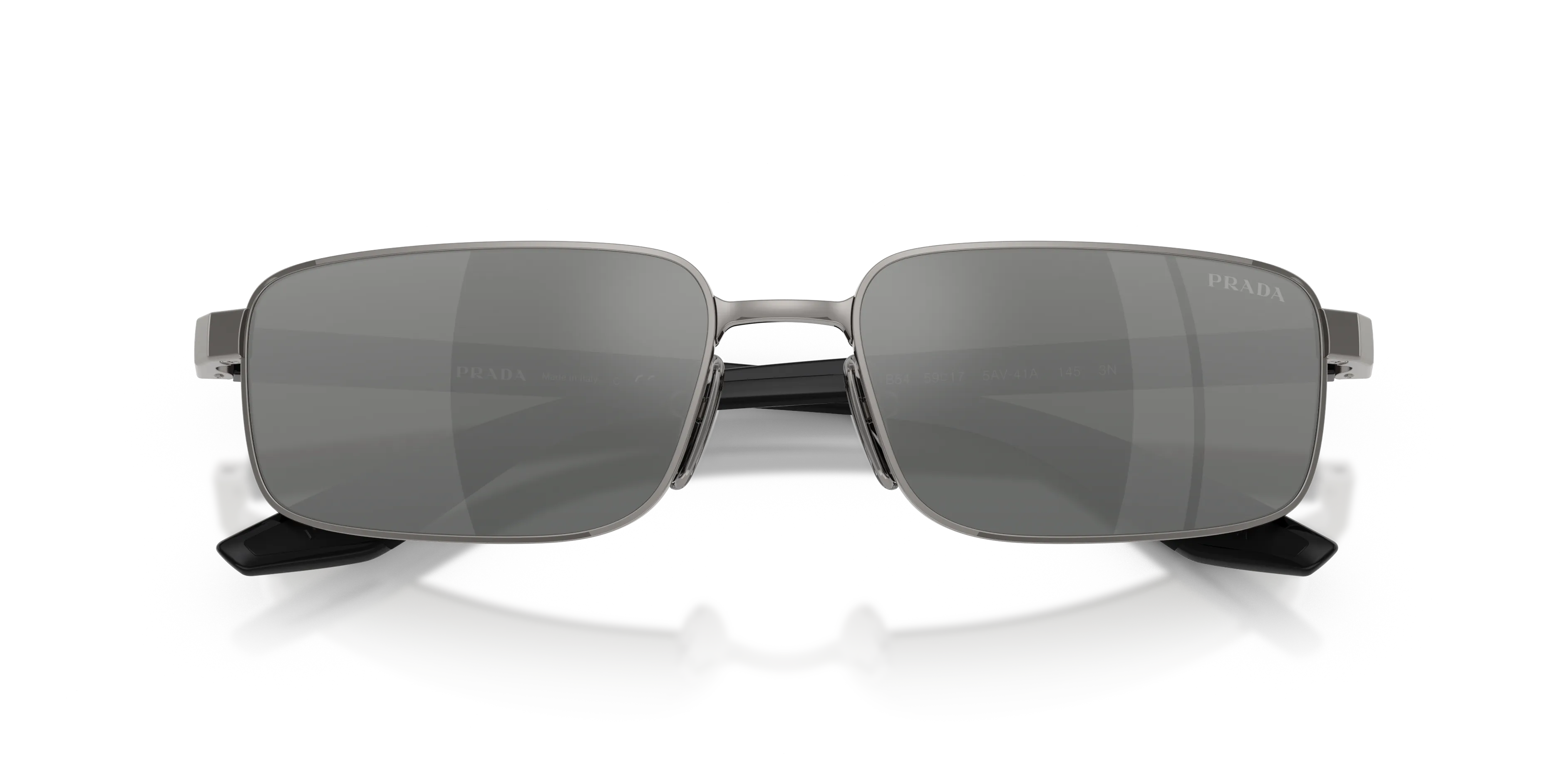 Prada Linea Rossa PS B54S 5AV41A Occhiali da sole Metallo Grigio Grigio Squadrata Normale - immagine 2