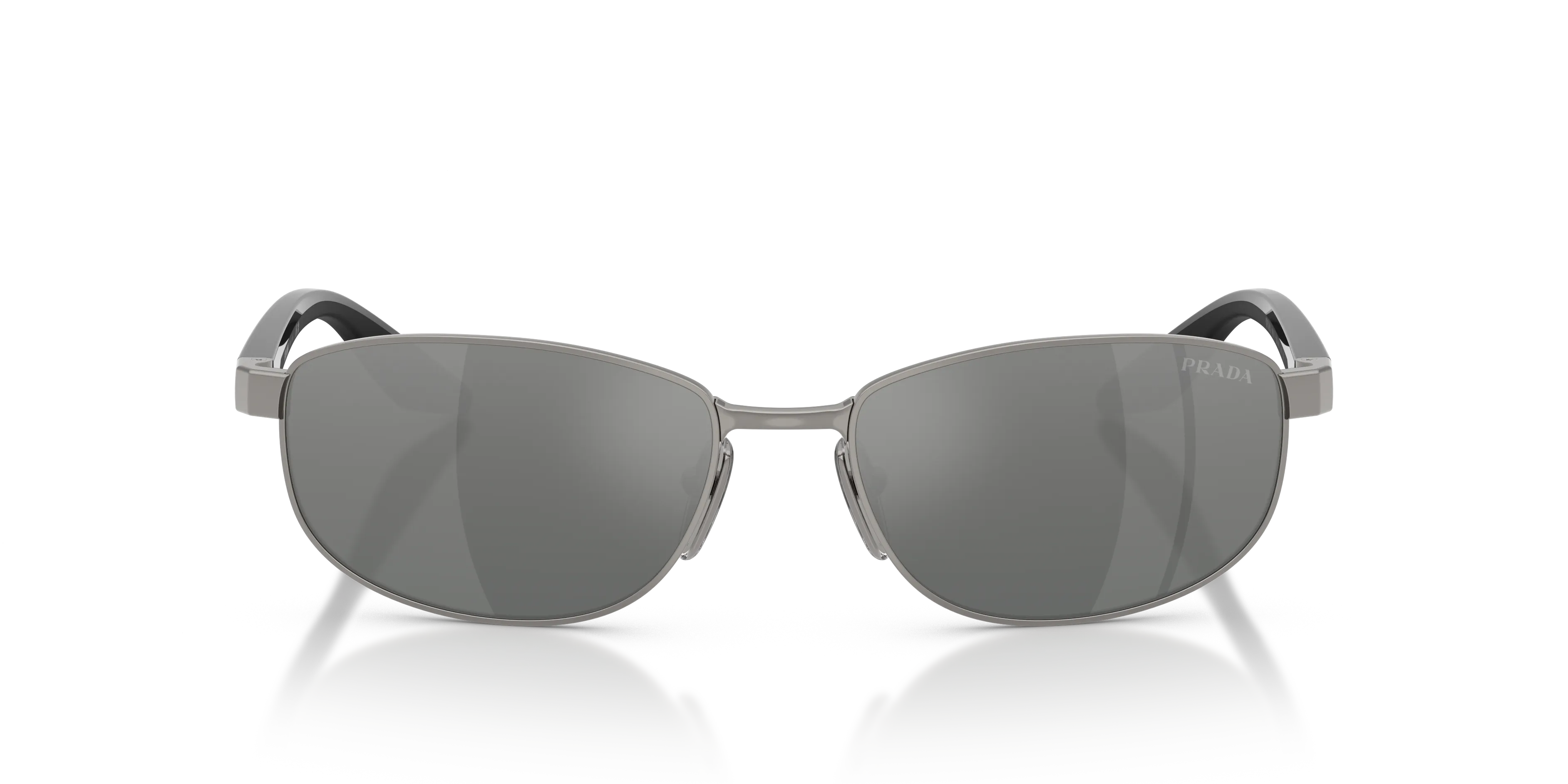Prada Linea Rossa PS B53S 5AV41A Occhiali da sole Metallo Grigio Grigio Rotonda Normale Sfumato - immagine 3