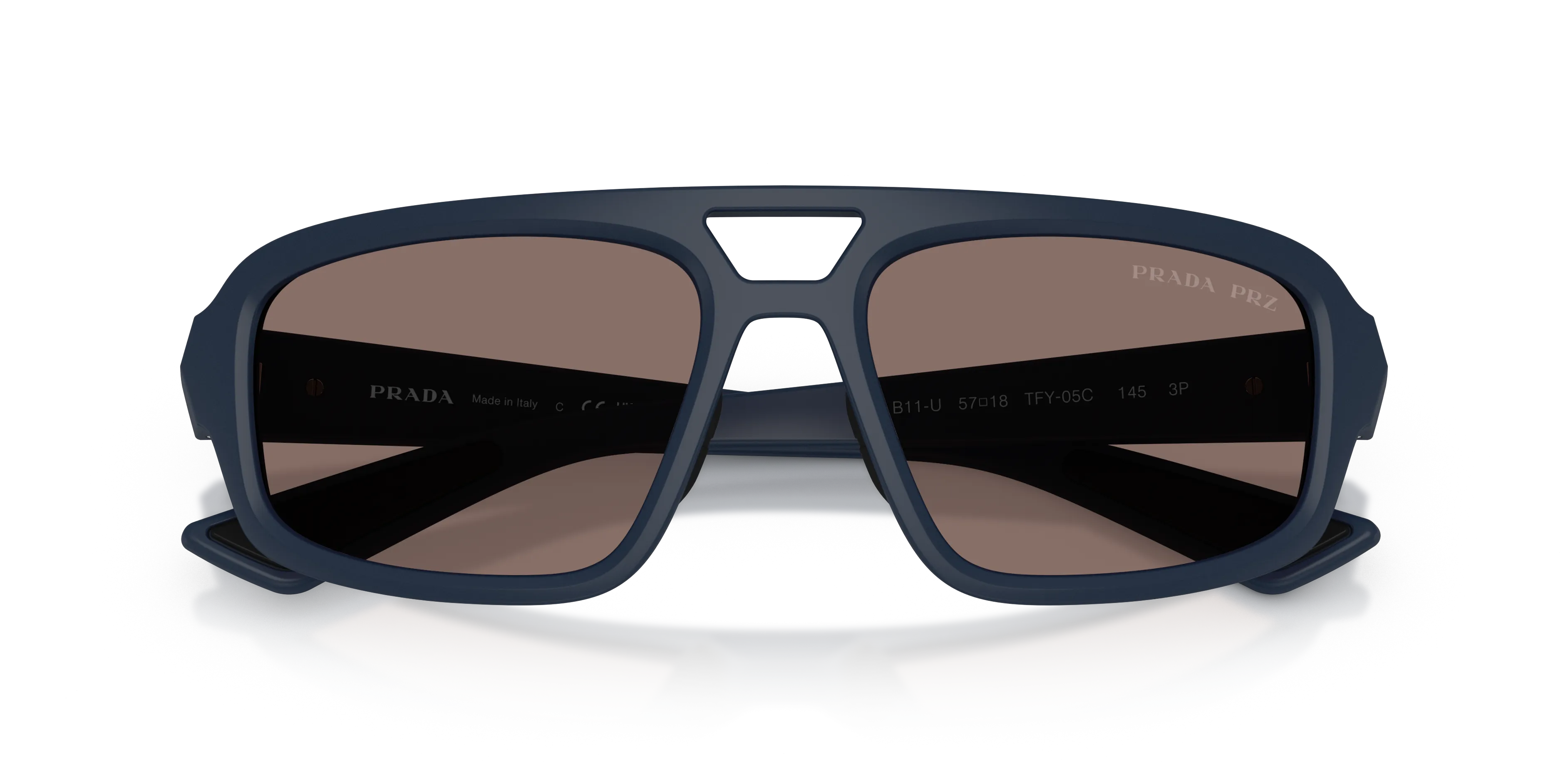 Prada Linea Rossa PS B11SU TFY05C Occhiali da sole Iniettato Blu Grigio Geometrica Polarizzata - immagine 2