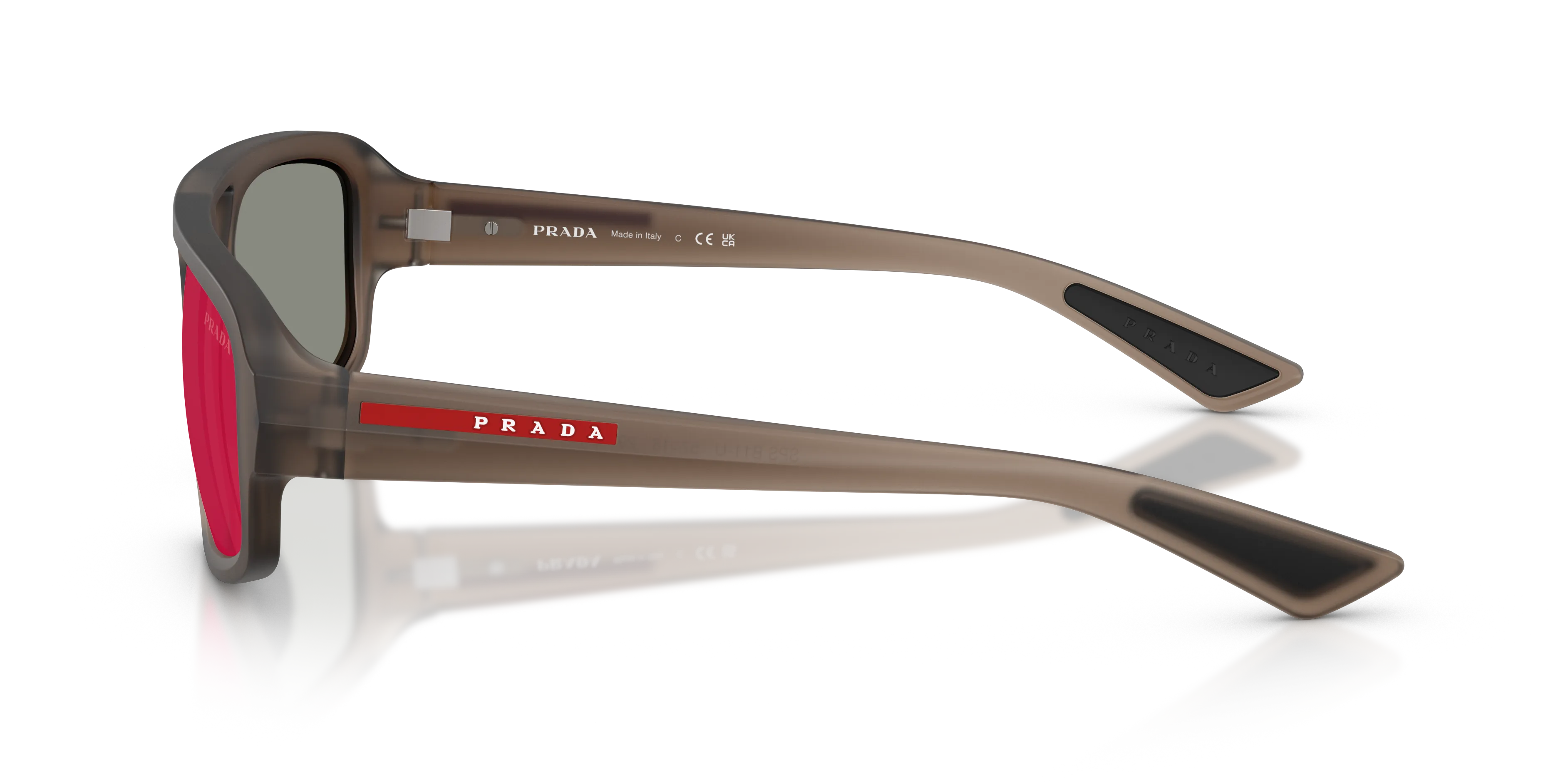 Prada Linea Rossa PS B11SU 29F21A Occhiali da sole Iniettato Marrone Rosso Geometrica Normale - immagine 4