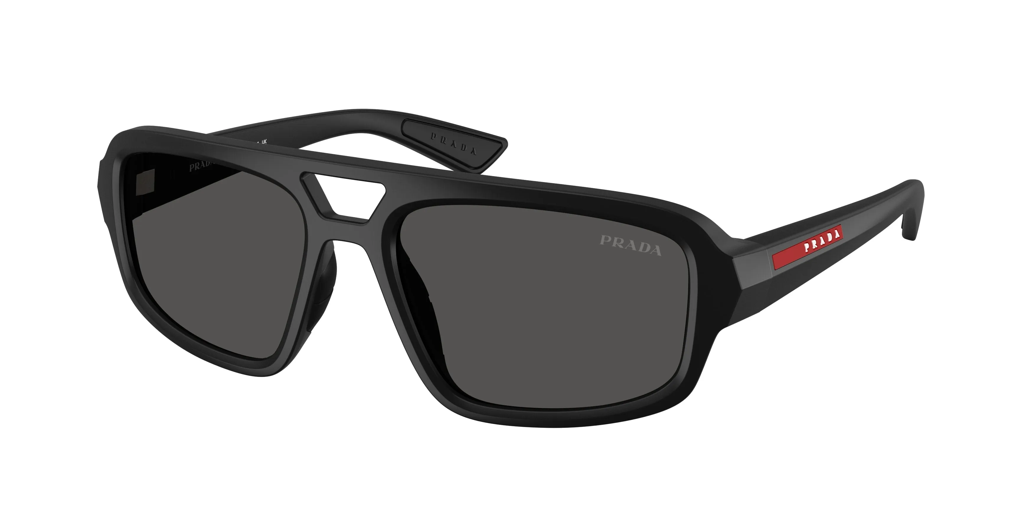 Prada Linea Rossa PS B11SU 1BO08Z Occhiali da sole Iniettato Nero Grigio Geometrica Normale - immagine 1