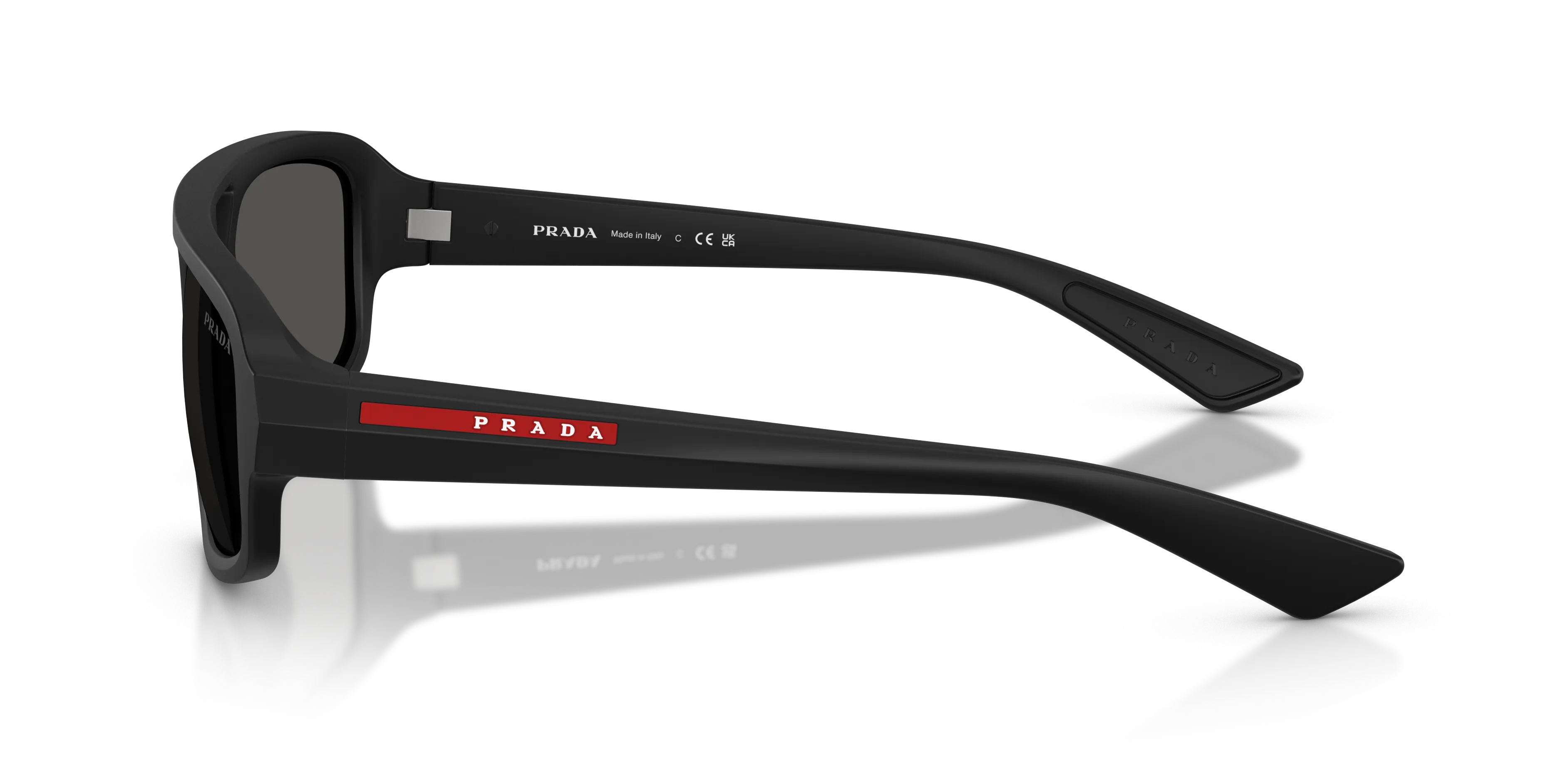 Prada Linea Rossa PS B11SU 1BO08Z Occhiali da sole Iniettato Nero Grigio Geometrica Normale - immagine 4