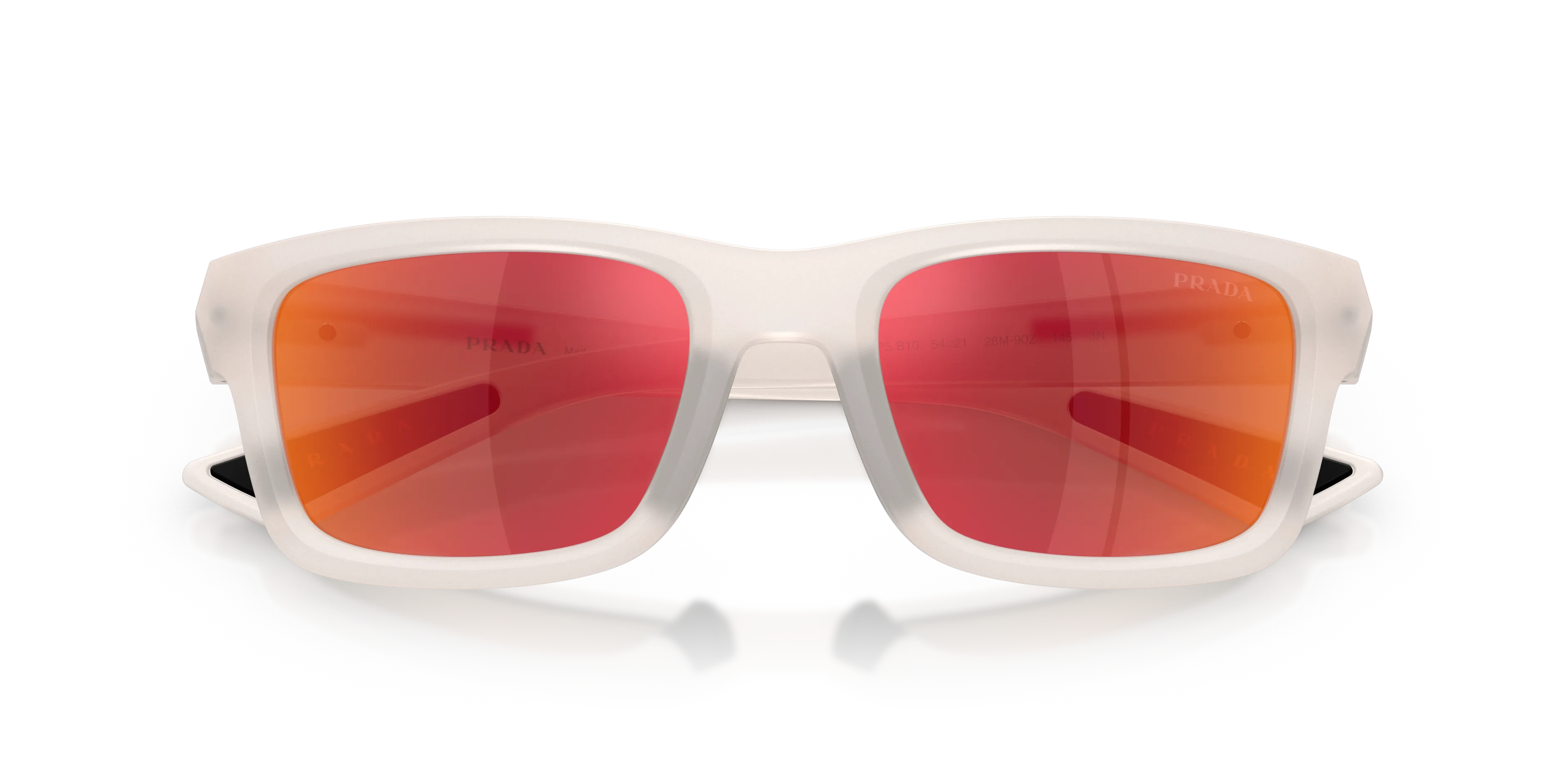 Prada Linea Rossa PS B10S 28M90Z Occhiali da sole Iniettato Trasparente Marrone Geometrica Specchiate - immagine 2