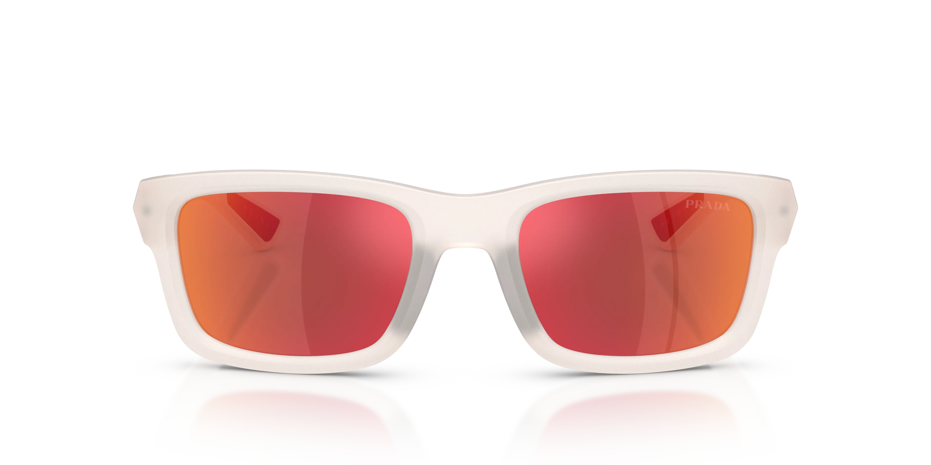 Prada Linea Rossa PS B10S 28M90Z Occhiali da sole Iniettato Trasparente Marrone Geometrica Specchiate - immagine 3