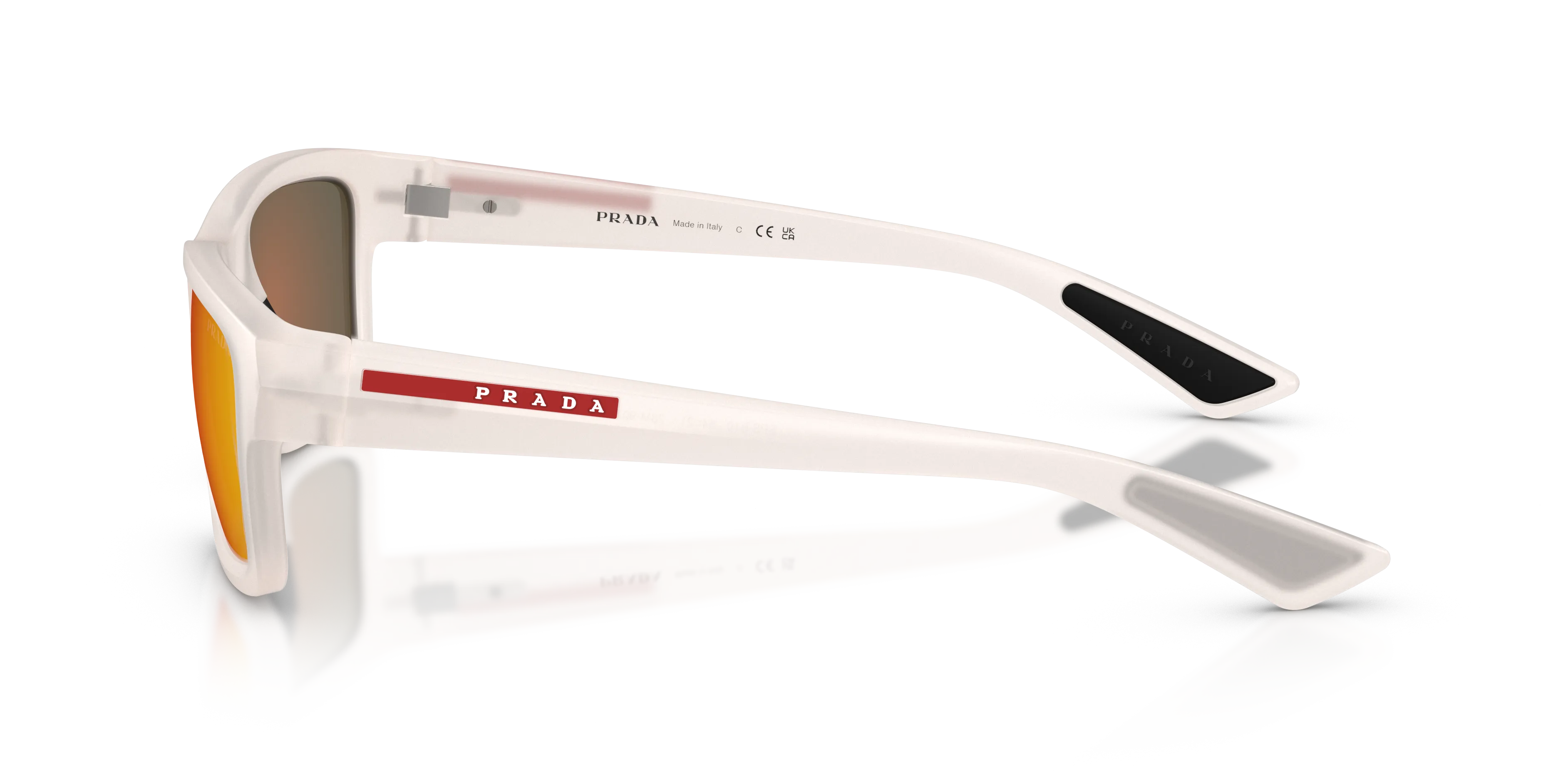 Prada Linea Rossa PS B10S 28M90Z Occhiali da sole Iniettato Trasparente Marrone Geometrica Specchiate - immagine 4