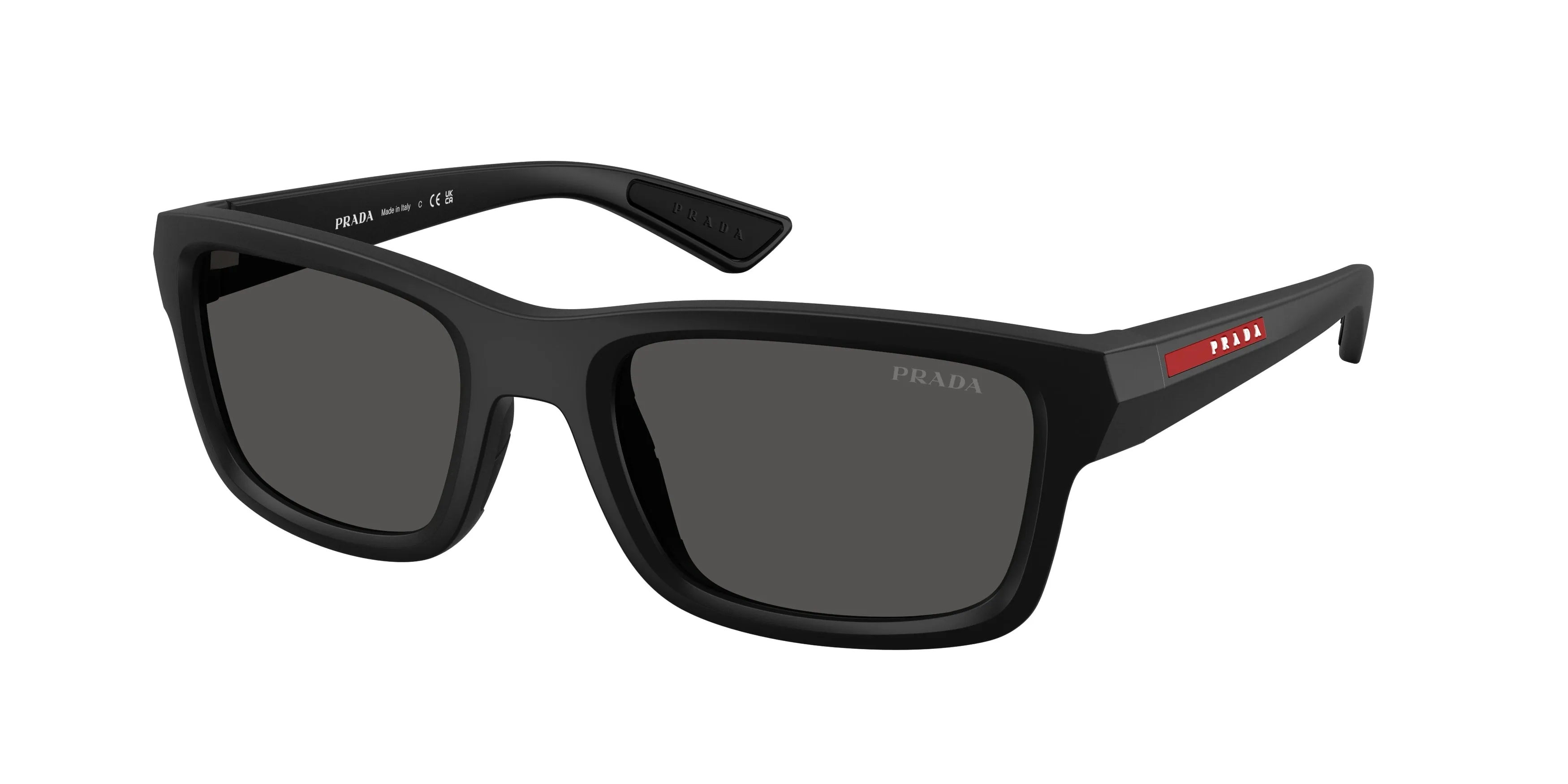 Prada Linea Rossa PS B10S 1BO08Z Occhiali da sole Iniettato Nero Grigio Geometrica Normale - immagine 1