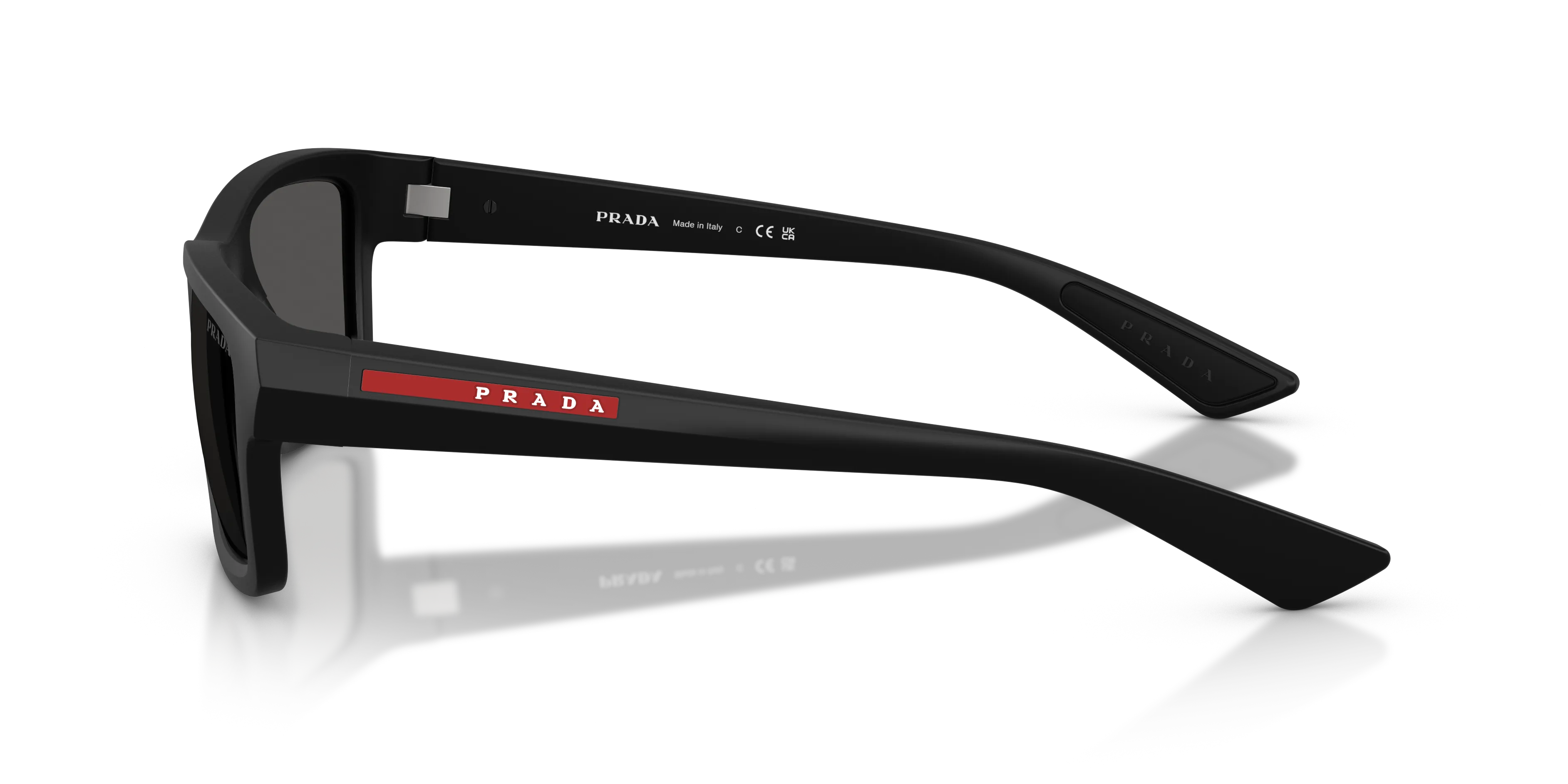 Prada Linea Rossa PS B10S 1BO08Z Occhiali da sole Iniettato Nero Grigio Geometrica Normale - immagine 4