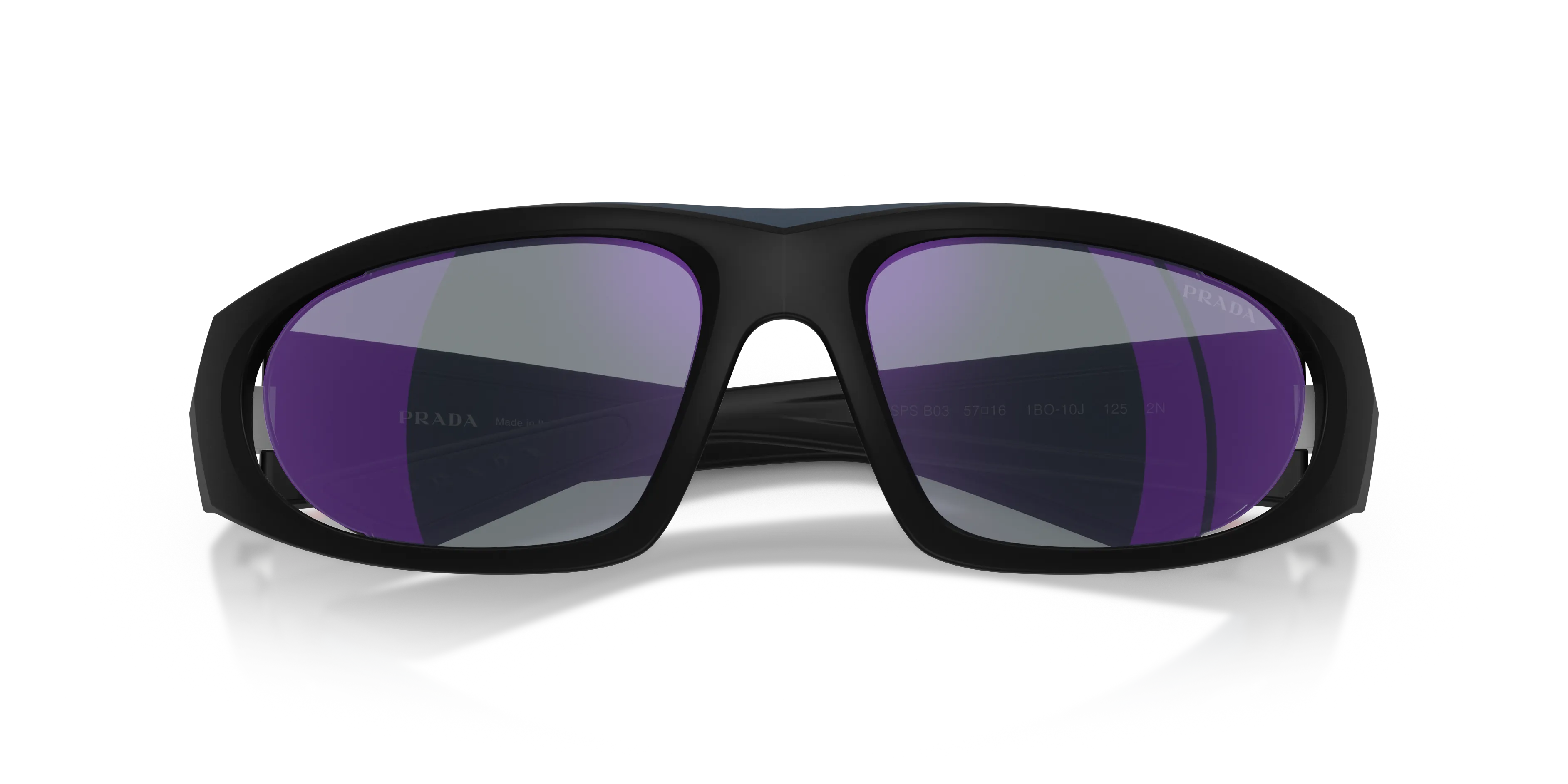 Prada Linea Rossa PS B03S 1BO10J Occhiali da sole Iniettato Nero Blu Geometrica Normale - immagine 2