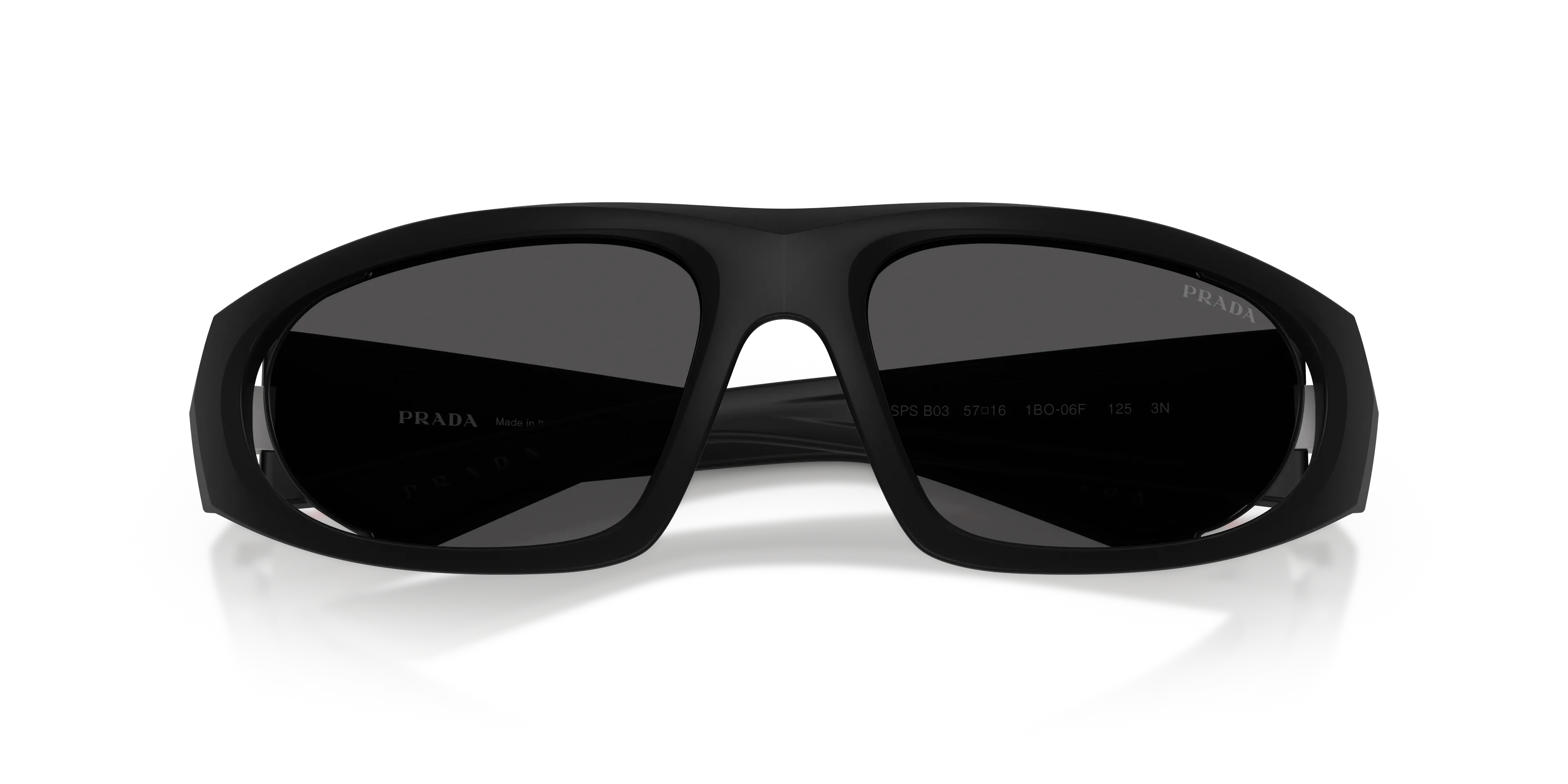 Prada Linea Rossa PS B03S 1BO06F Occhiali da sole Iniettato Nero Grigio Geometrica Normale - immagine 2