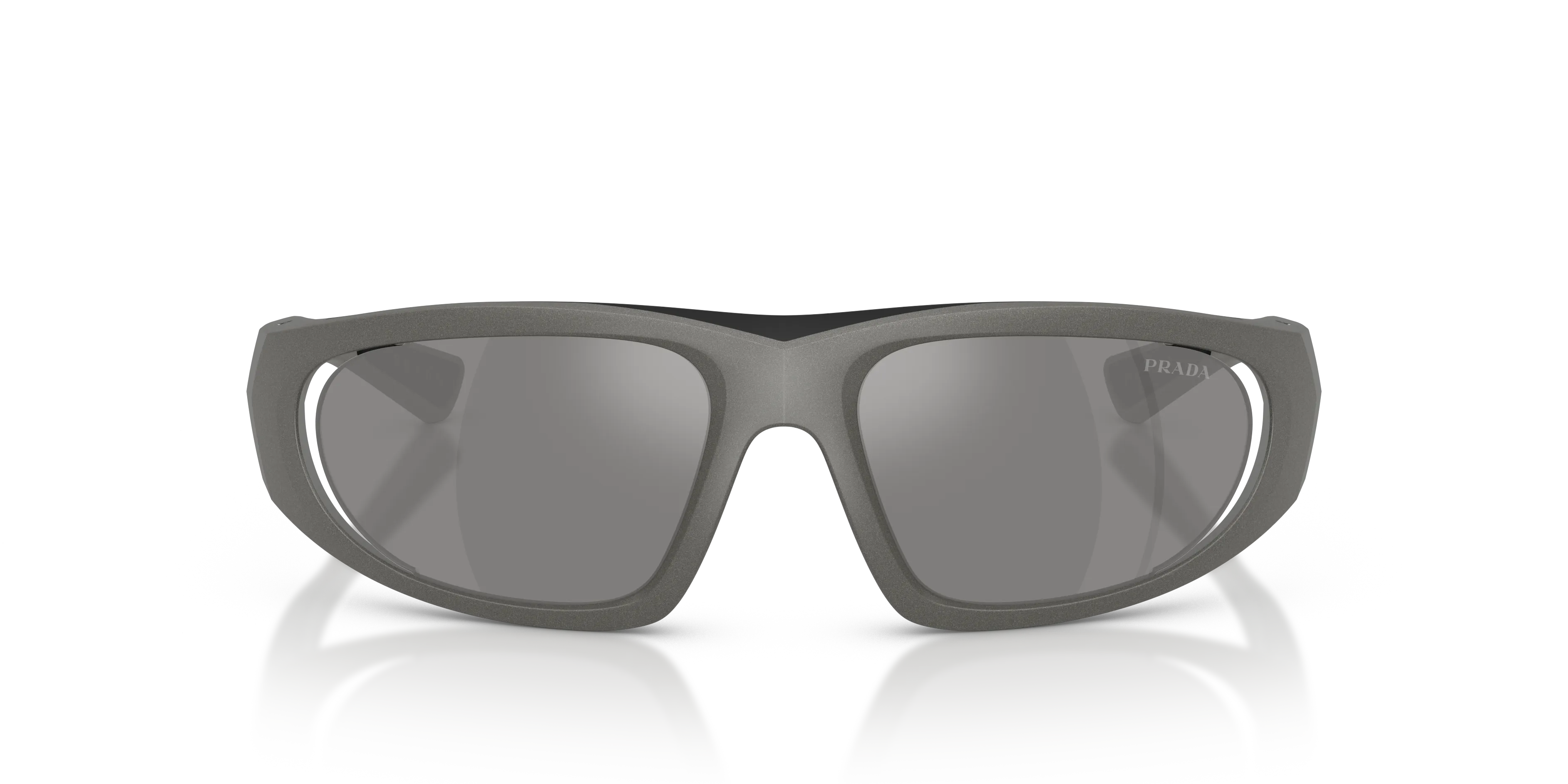 Prada Linea Rossa PS B03S 16X7W1 Occhiali da sole Iniettato Grigio Grigio Geometrica Specchiate - immagine 3