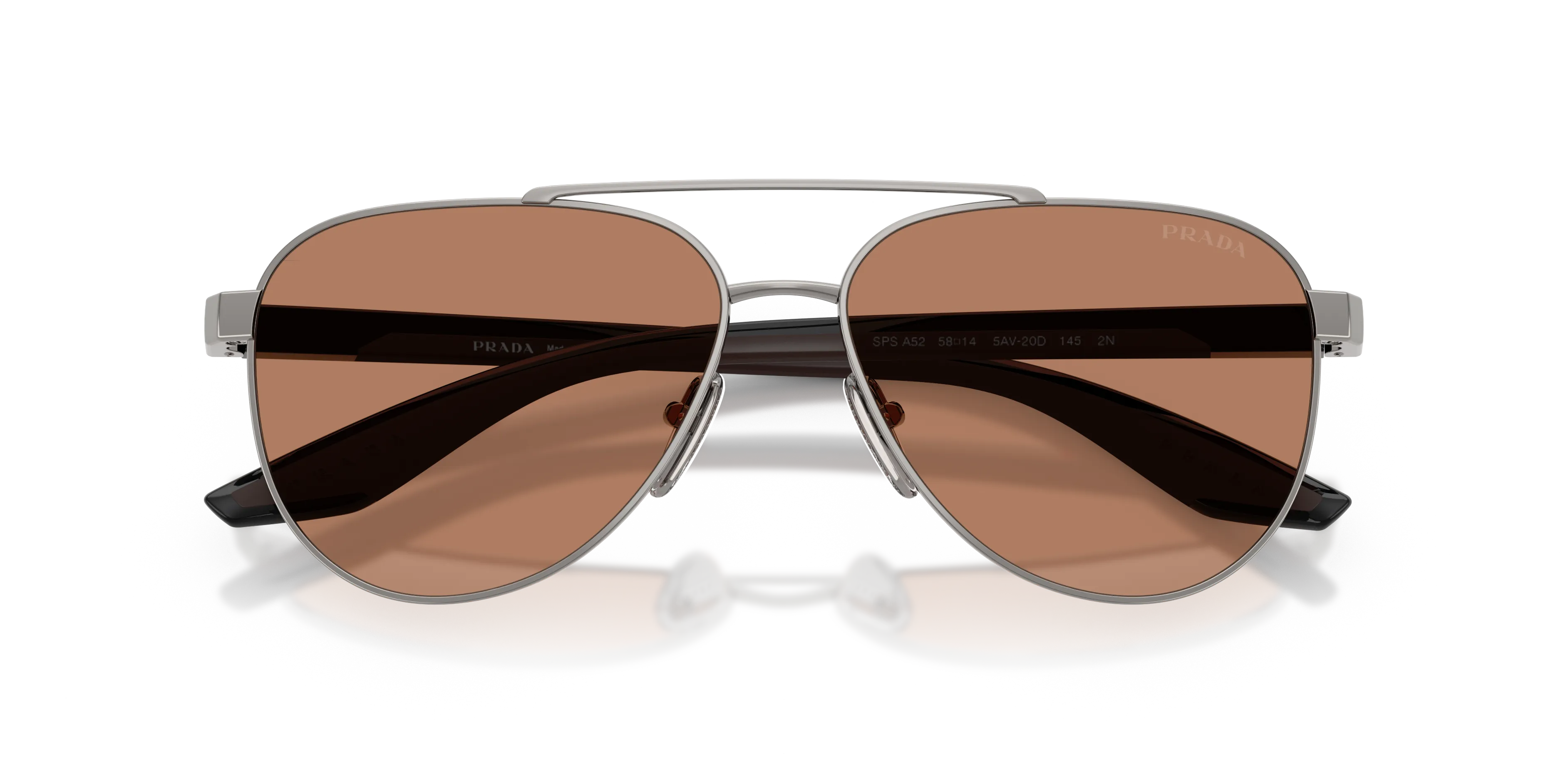 Prada Linea Rossa PS A52S 5AV20D Occhiali da sole Metallo Grigio Marrone Pilot Normale - immagine 2