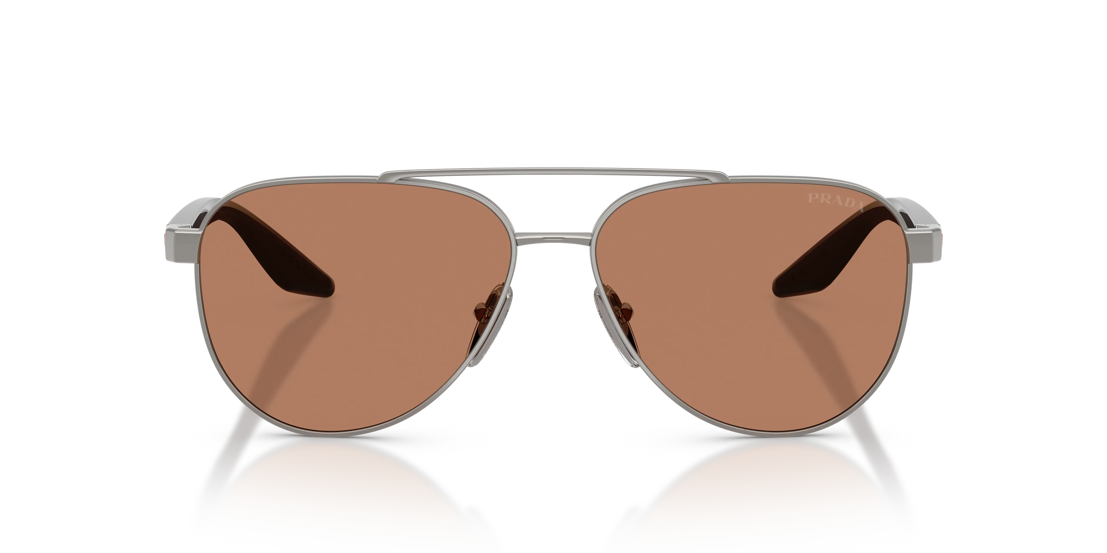 Prada Linea Rossa PS A52S 5AV20D Occhiali da sole Metallo Grigio Marrone Pilot Normale - immagine 3