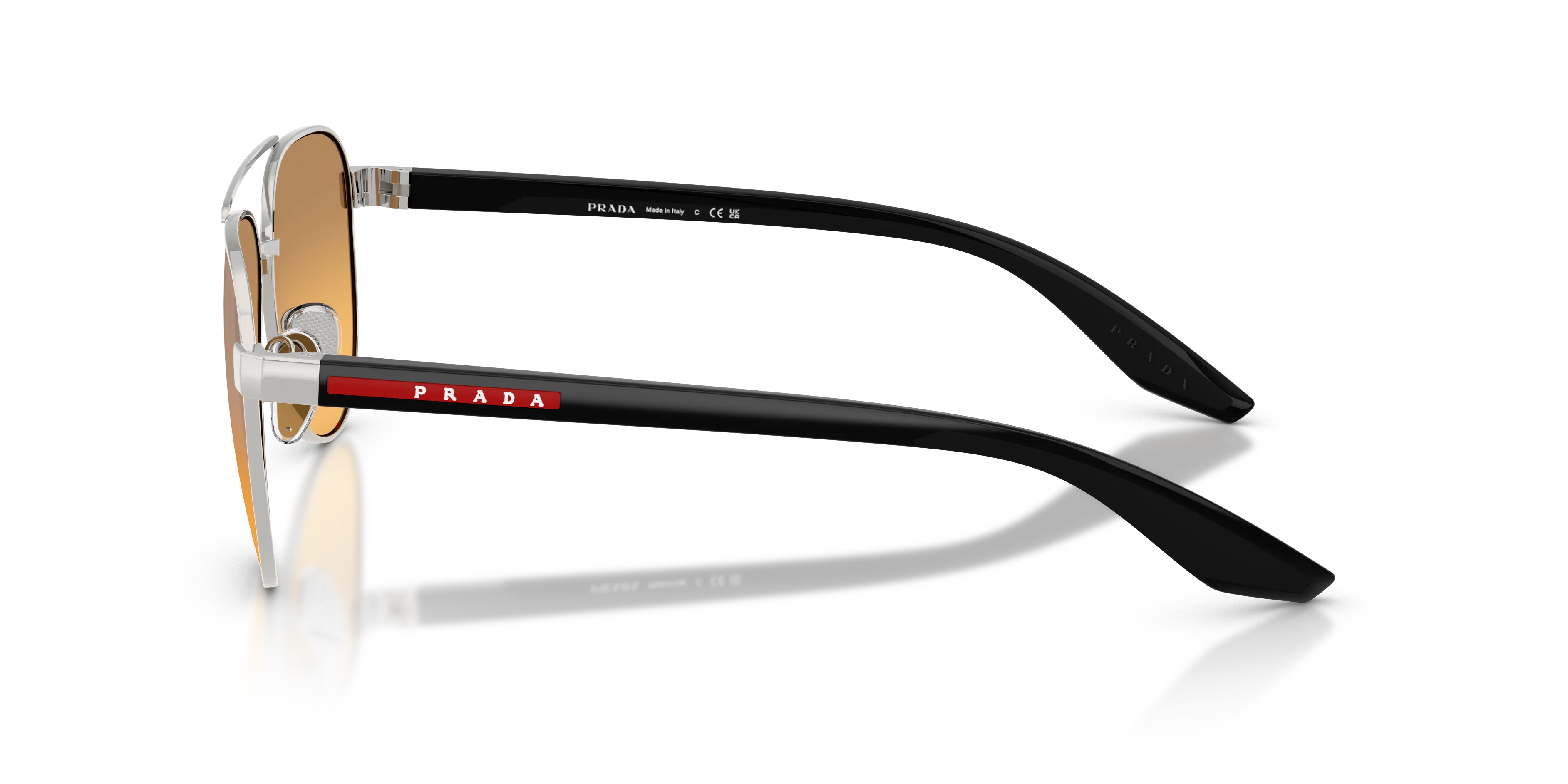 Prada Linea Rossa PS A52S 1BC40Z Occhiali da sole Metallo Argento Grigio Pilot Normale Sfumato - immagine 4