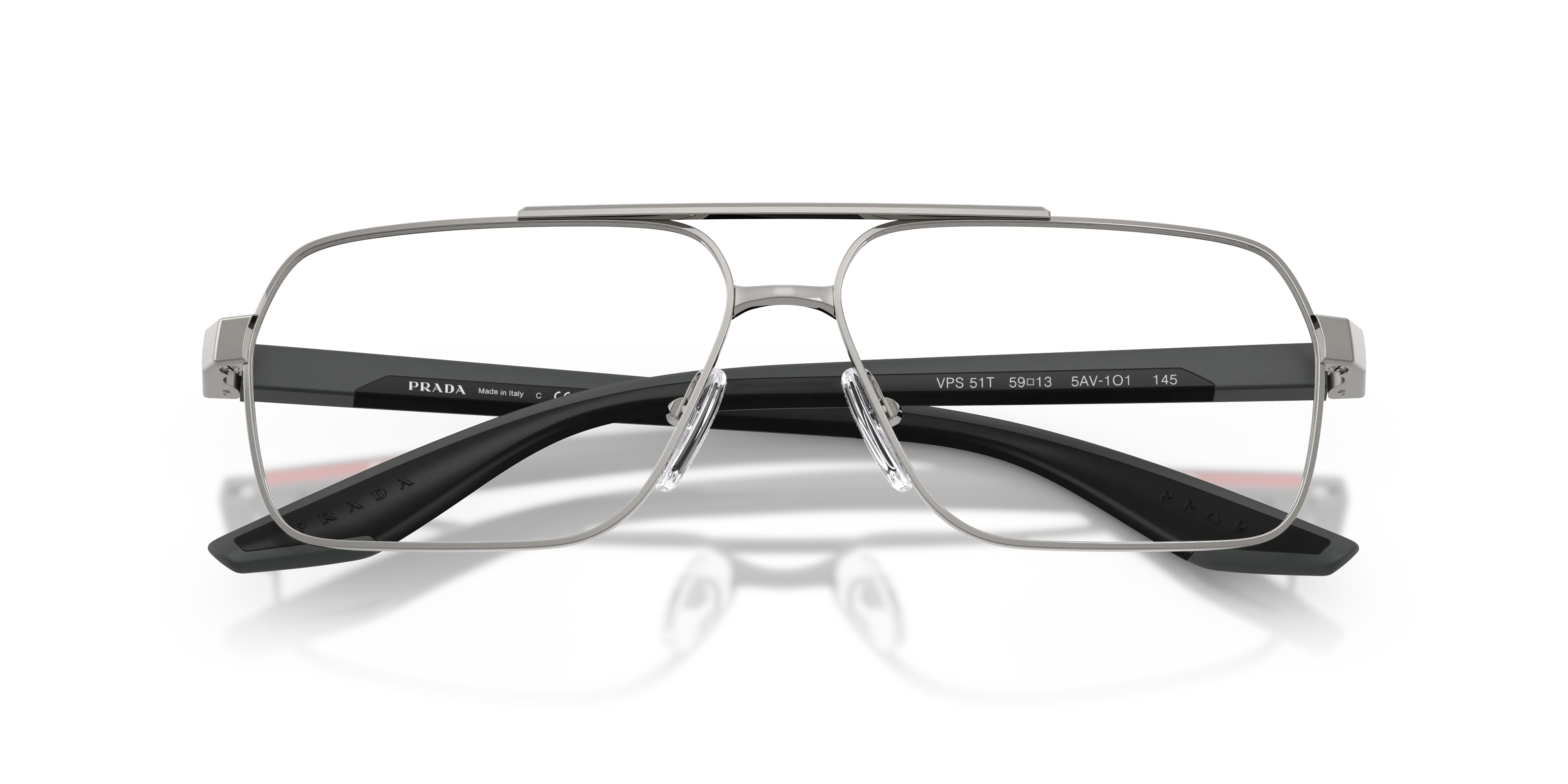 Prada Linea Rossa PS 51TV 5AV1O1 Montature da vista Metallo Grigio Trasparente Squadrata Normale - immagine 2