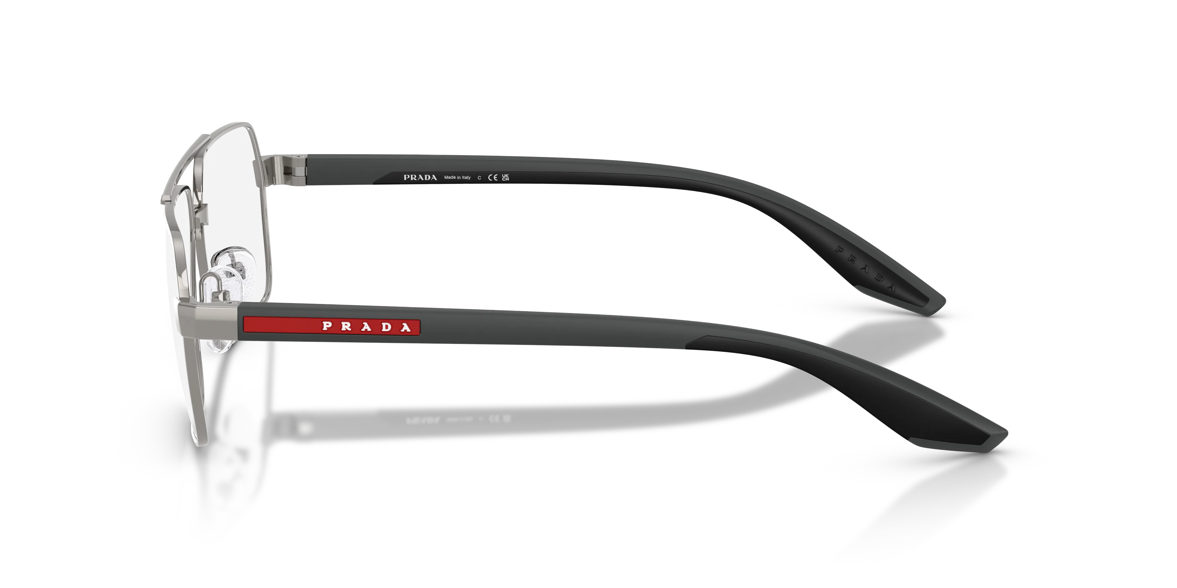 Prada Linea Rossa PS 51TV 5AV1O1 Montature da vista Metallo Grigio Trasparente Squadrata Normale - immagine 4