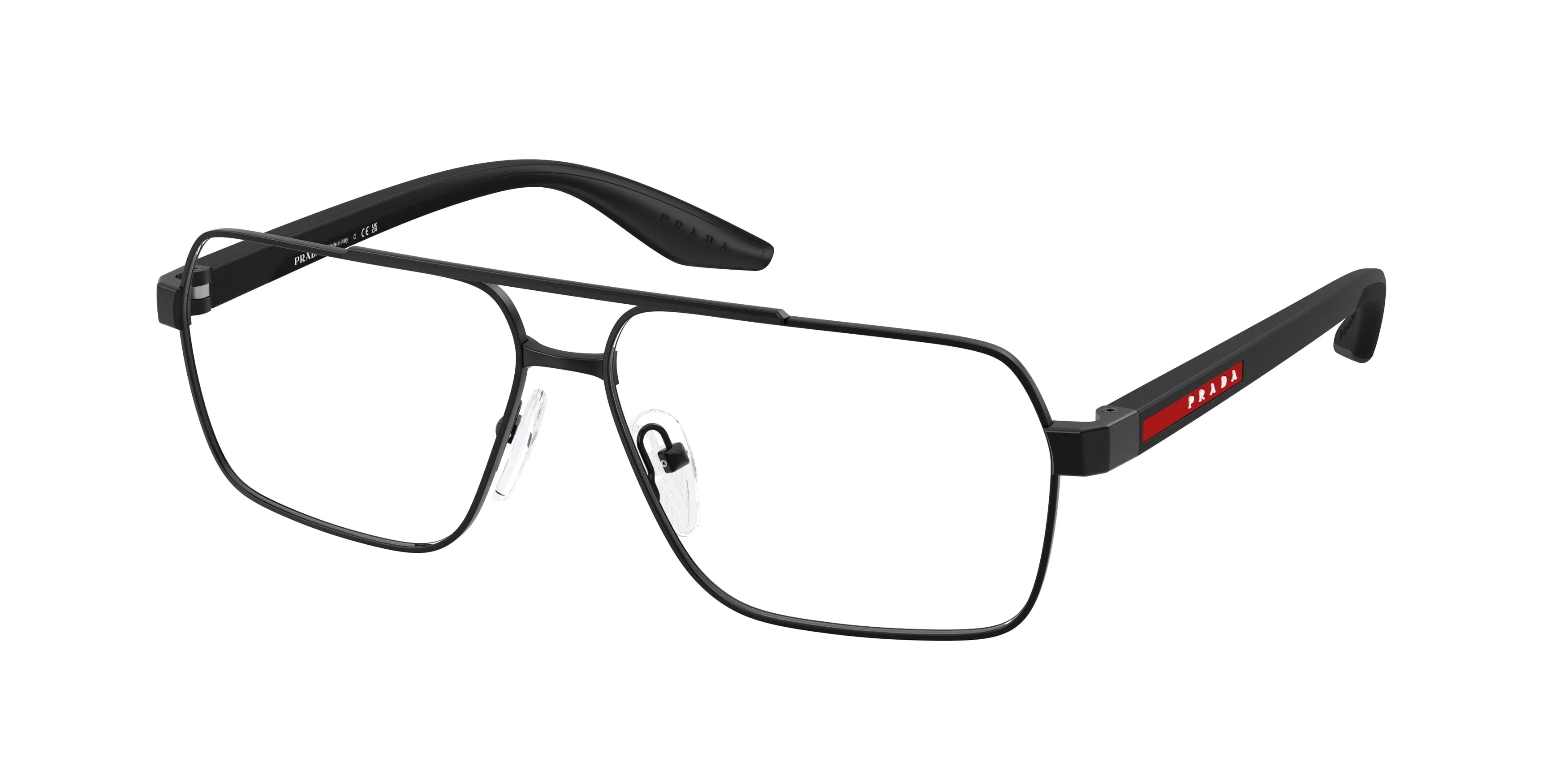 Prada Linea Rossa PS 51TV 1BO1O1 Montature da vista Metallo Nero Trasparente Squadrata Normale - immagine 1