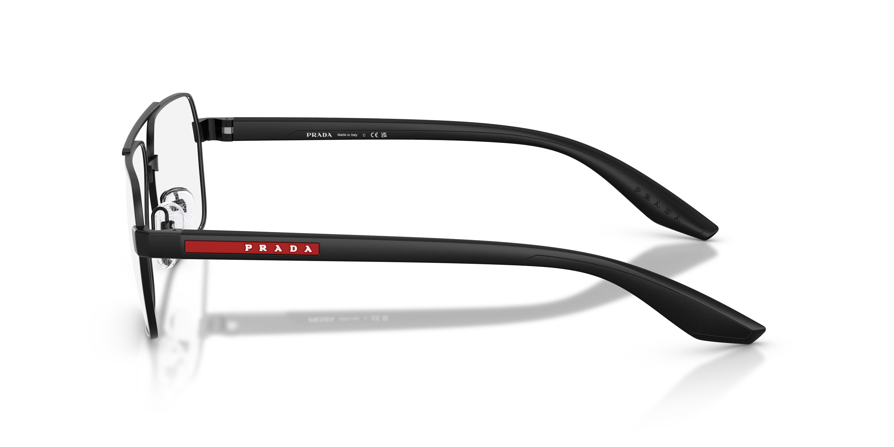 Prada Linea Rossa PS 51TV 1BO1O1 Montature da vista Metallo Nero Trasparente Squadrata Normale - immagine 4