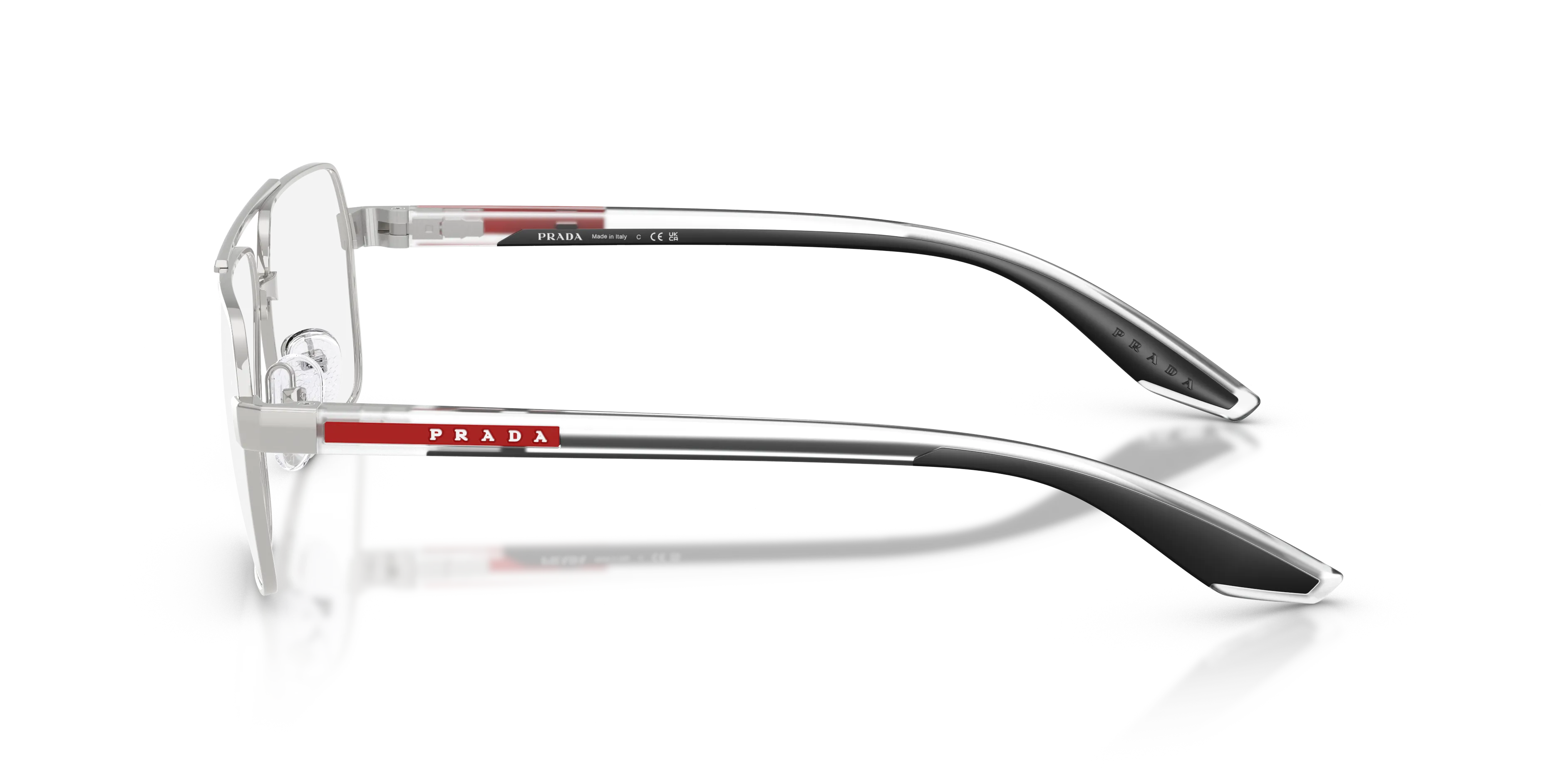 Prada Linea Rossa PS 51TV 1BC1O1 Montature da vista Metallo Argento Trasparente Squadrata Normale - immagine 4