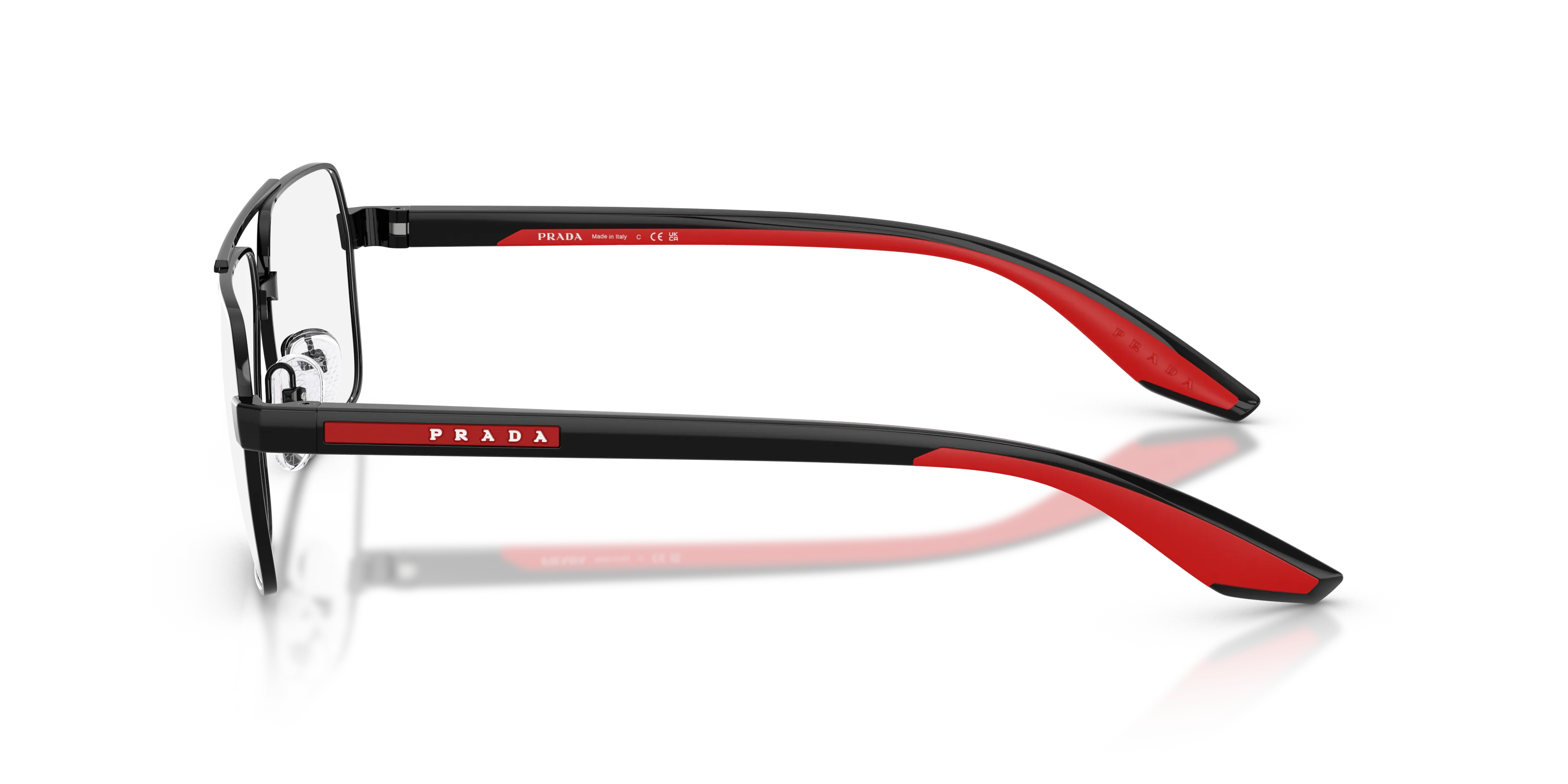 Prada Linea Rossa PS 51TV 1AB1O1 Montature da vista Metallo Nero Trasparente Squadrata Normale - immagine 4