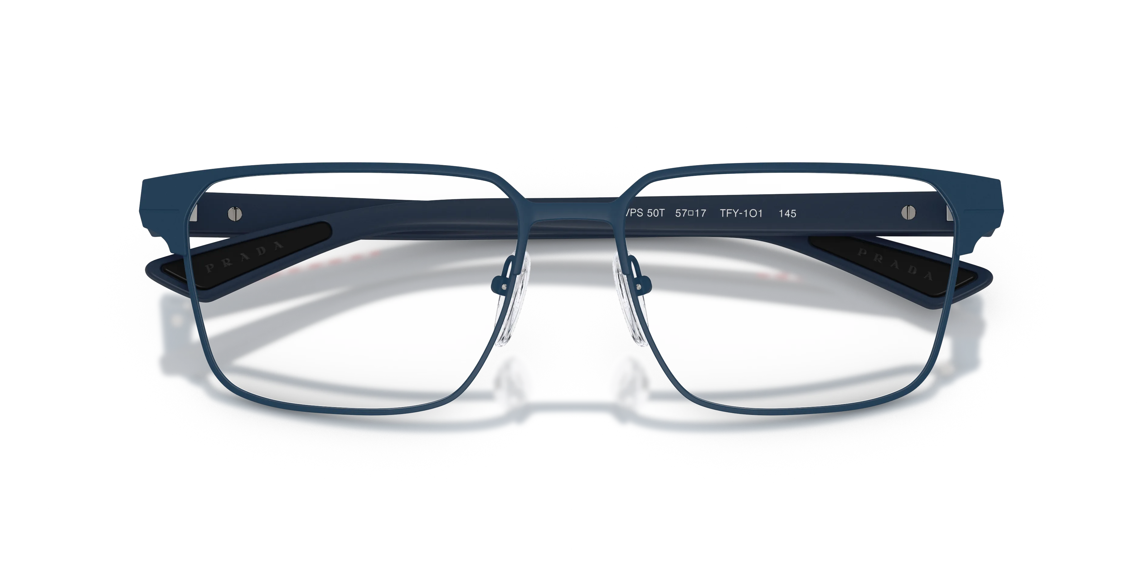 Prada Linea Rossa PS 50TV TFY1O1 Montature da vista Metallo Blu Trasparente Squadrata Normale - immagine 2