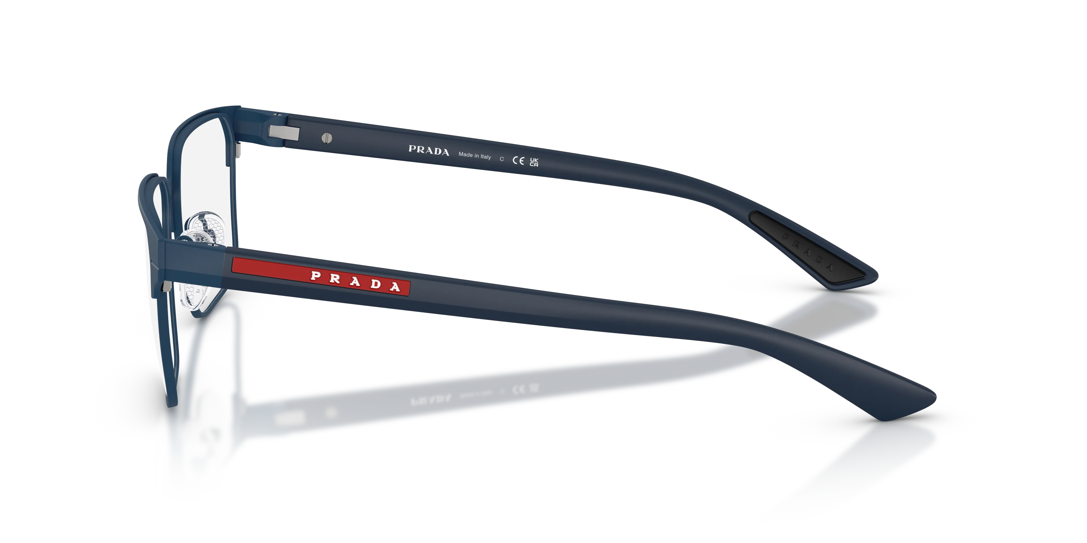 Prada Linea Rossa PS 50TV TFY1O1 Montature da vista Metallo Blu Trasparente Squadrata Normale - immagine 4