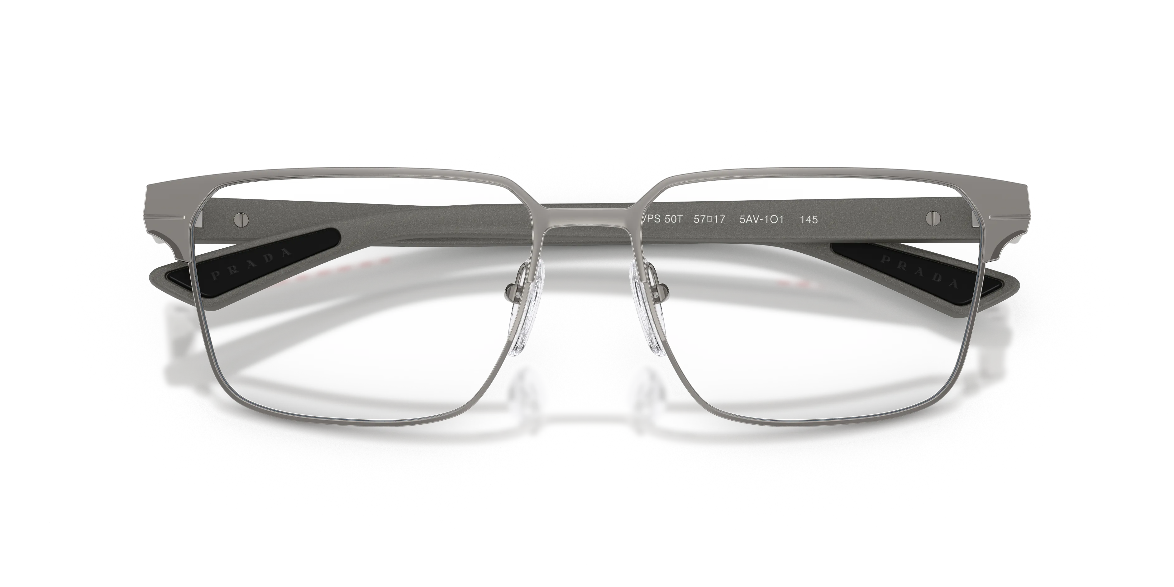 Prada Linea Rossa PS 50TV 5AV1O1 Montature da vista Metallo Grigio Trasparente Squadrata Normale - immagine 2