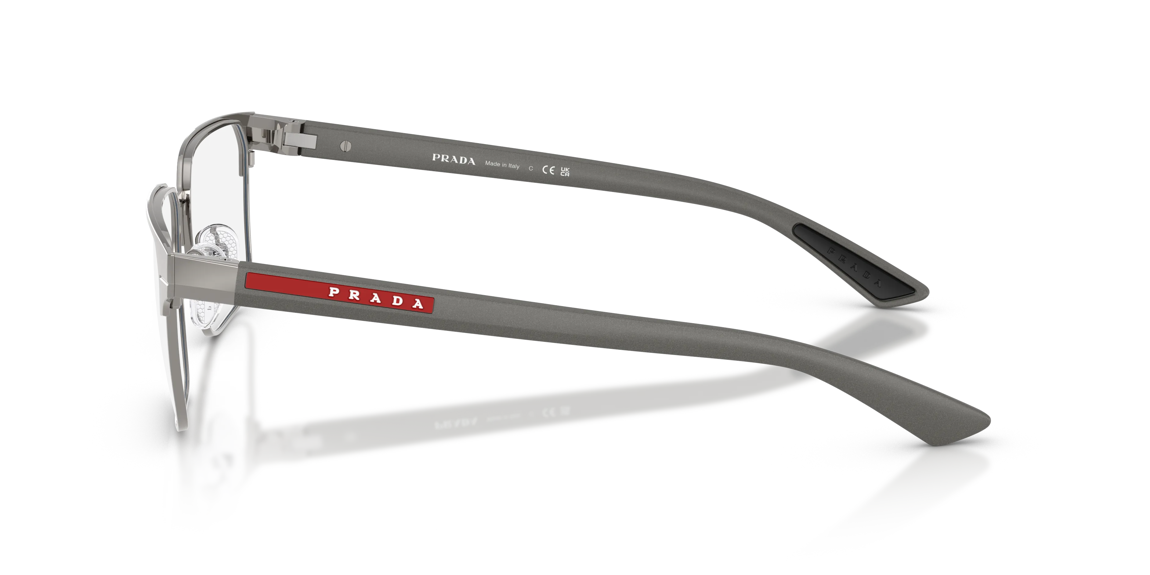 Prada Linea Rossa PS 50TV 5AV1O1 Montature da vista Metallo Grigio Trasparente Squadrata Normale - immagine 4