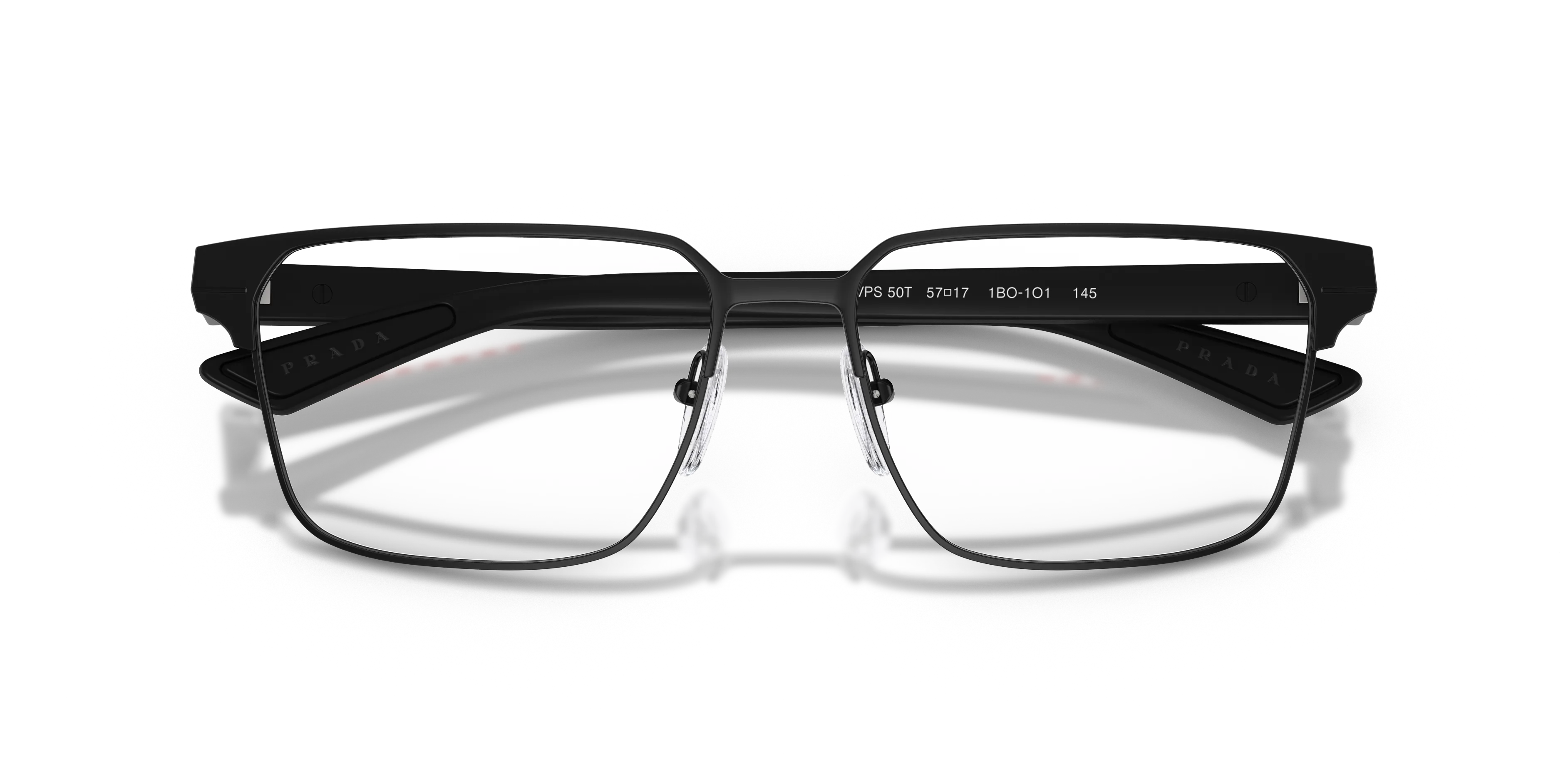Prada Linea Rossa PS 50TV 1BO1O1 Montature da vista Metallo Nero Trasparente Squadrata Normale - immagine 2