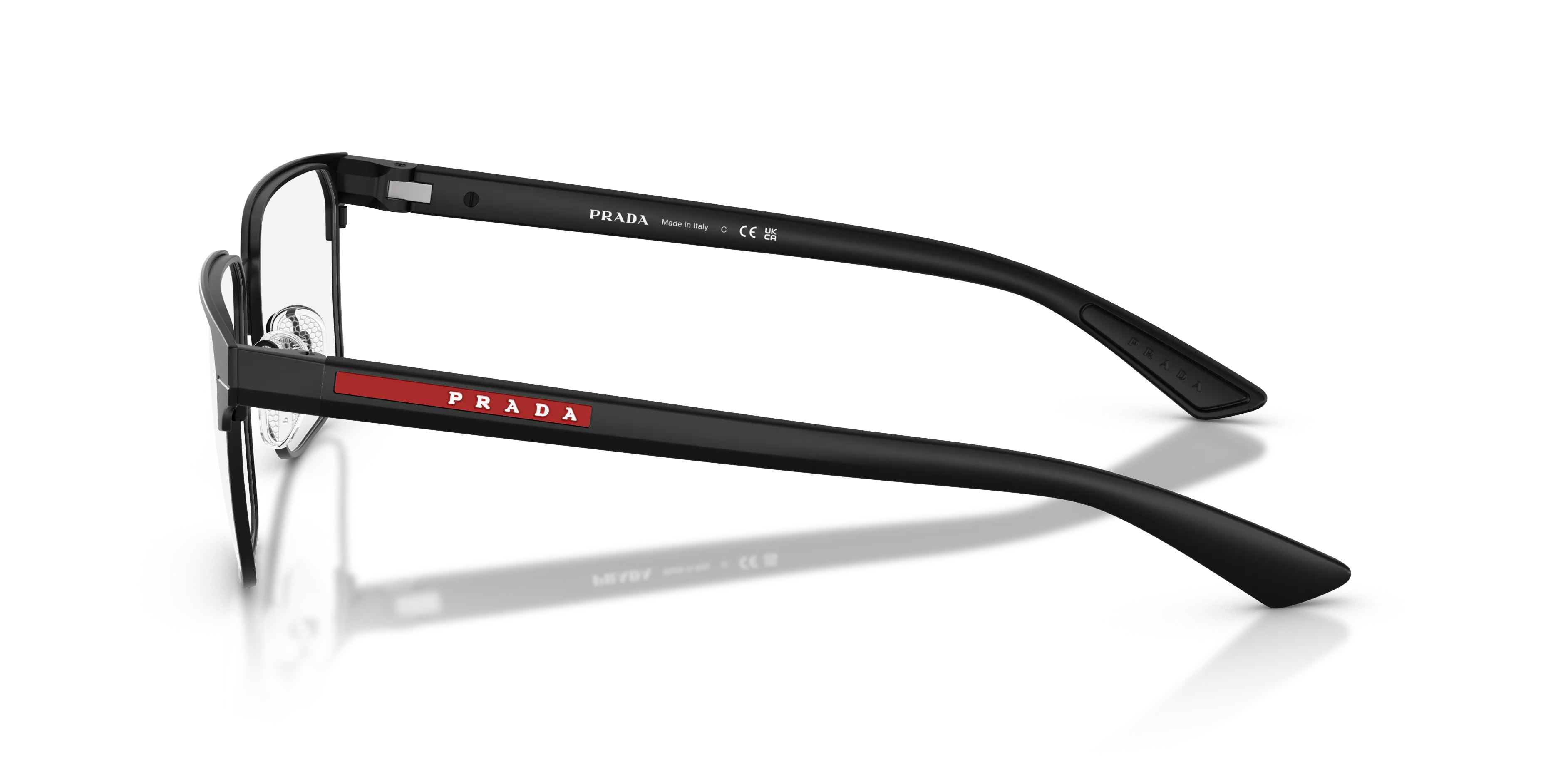 Prada Linea Rossa PS 50TV 1BO1O1 Montature da vista Metallo Nero Trasparente Squadrata Normale - immagine 4