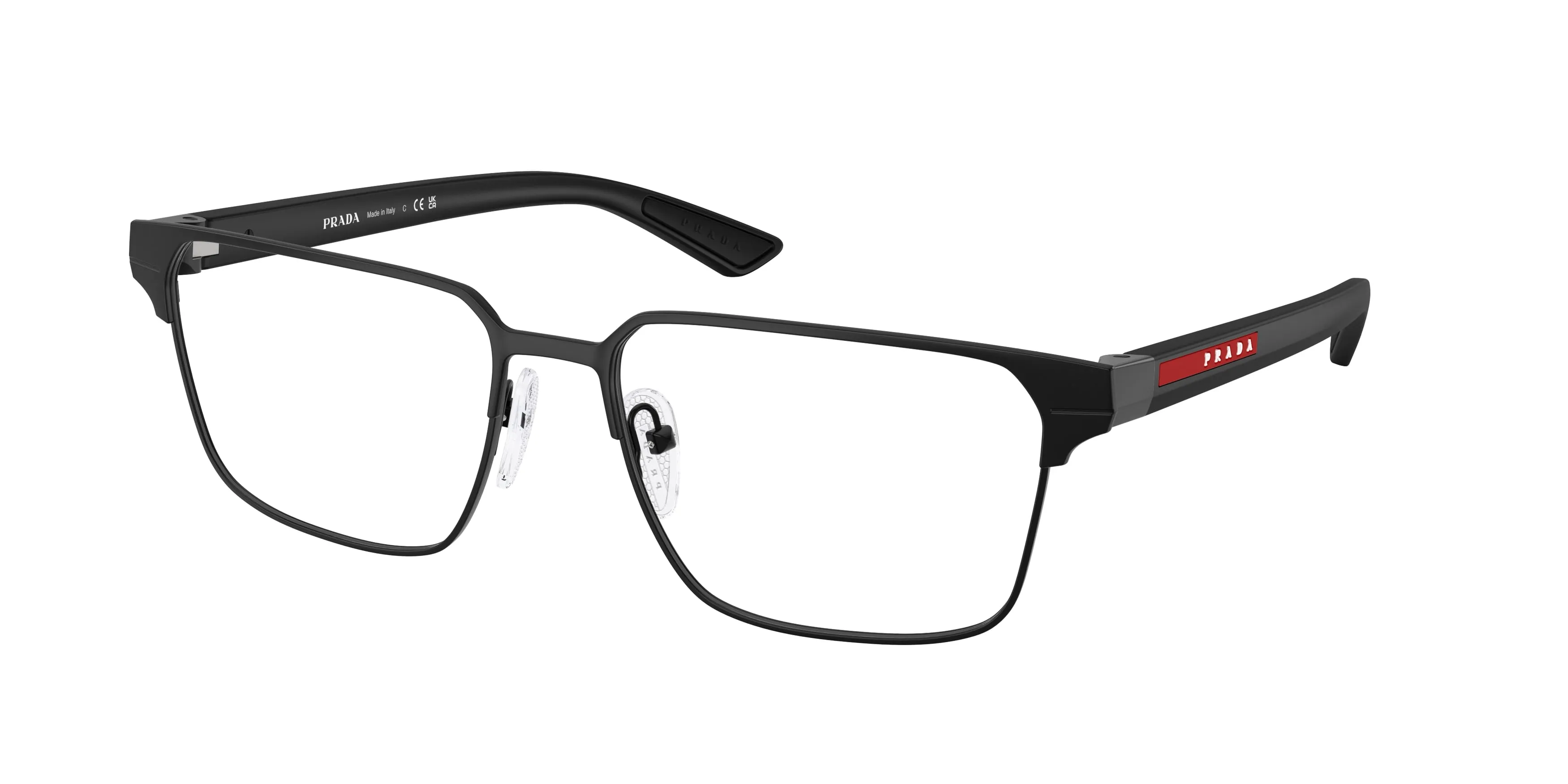 Prada Linea Rossa PS 50TV 1BO1O1 Montature da vista Metallo Nero Trasparente Squadrata Normale - immagine 1