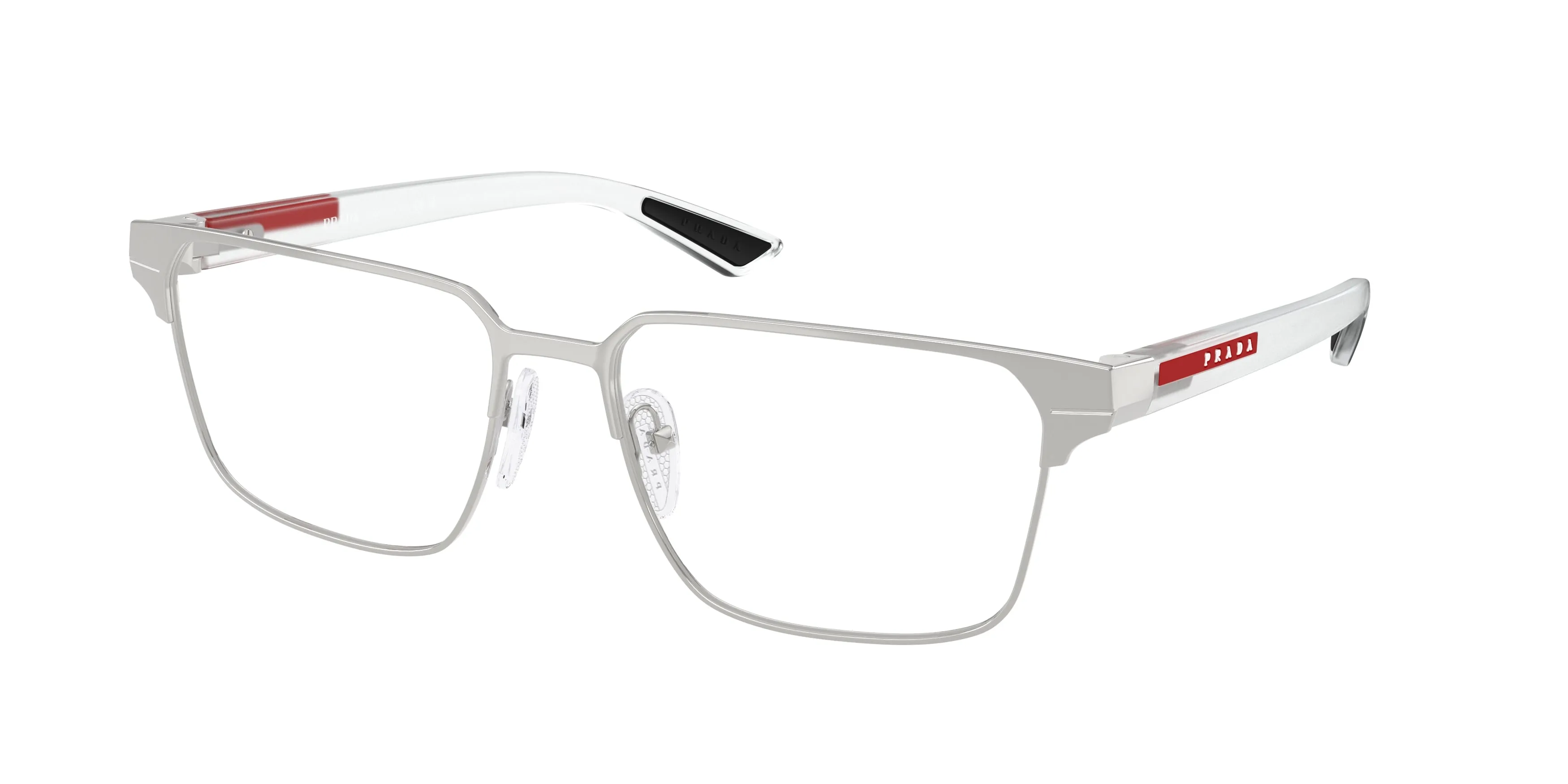 Prada Linea Rossa PS 50TV 1BC1O1 Montature da vista Metallo Argento Trasparente Squadrata Normale - immagine 1
