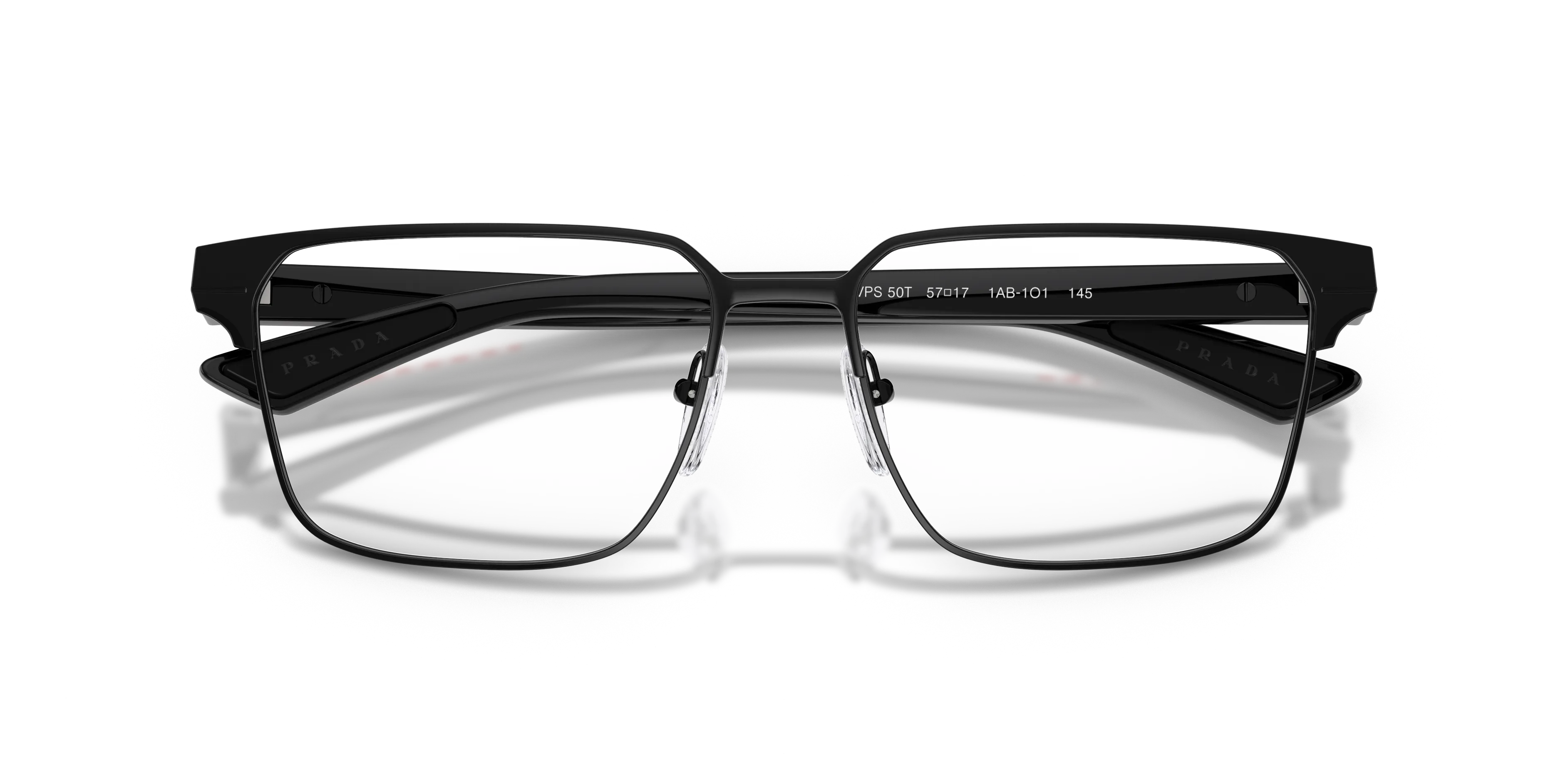 Prada Linea Rossa PS 50TV 1AB1O1 Montature da vista Metallo Nero Trasparente Squadrata Normale - immagine 2