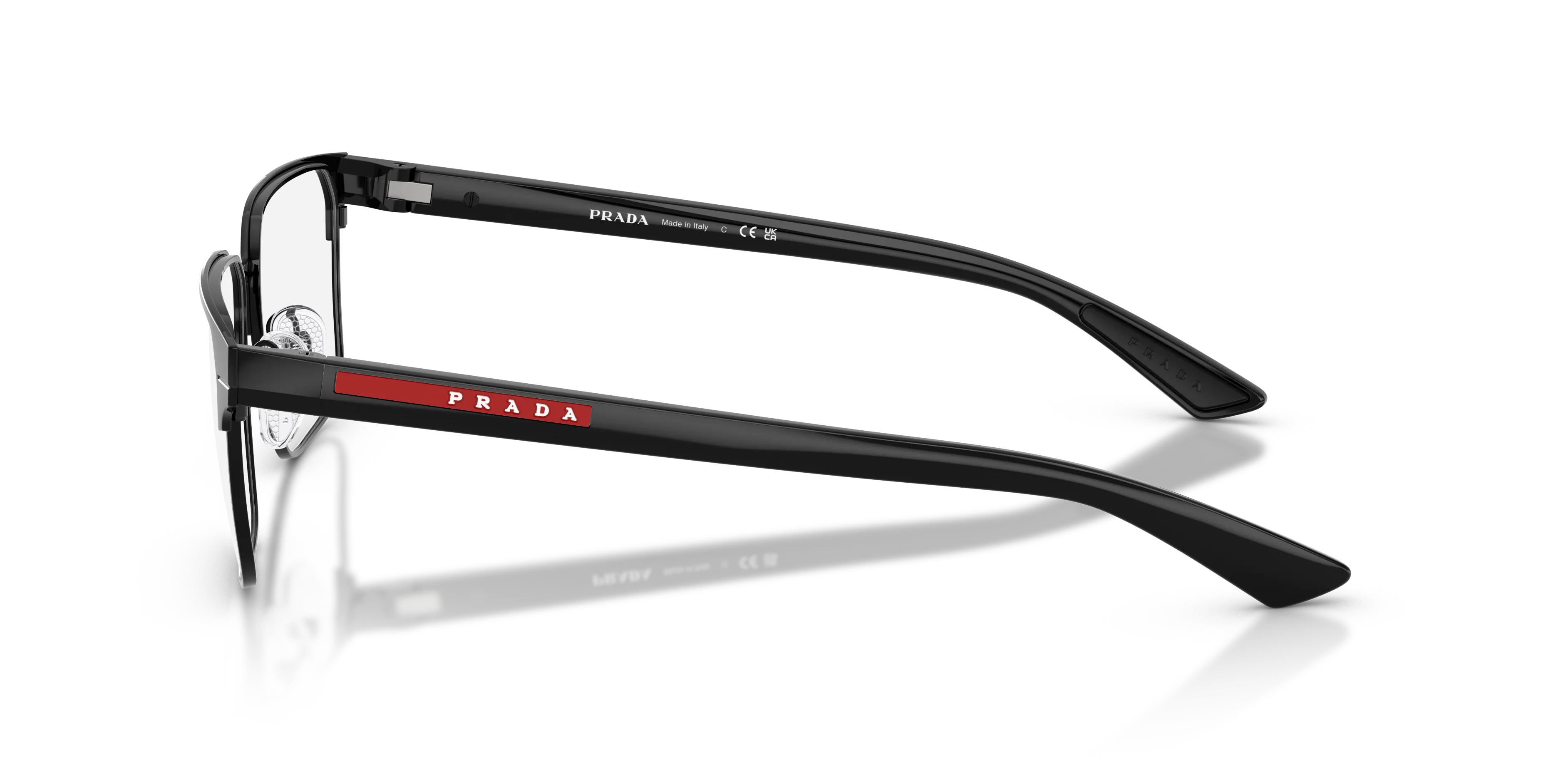 Prada Linea Rossa PS 50TV 1AB1O1 Montature da vista Metallo Nero Trasparente Squadrata Normale - immagine 4