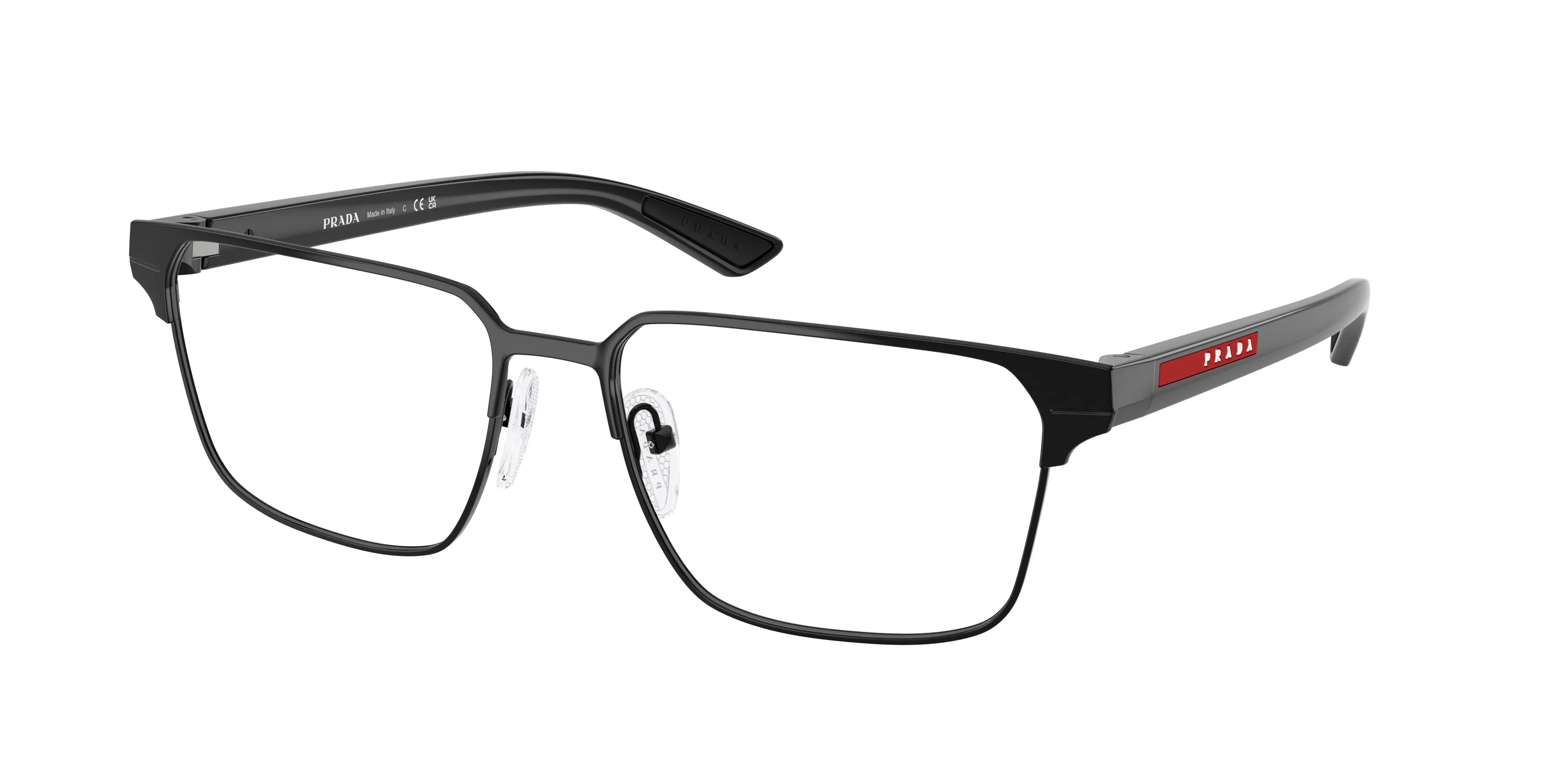 Prada Linea Rossa PS 50TV 1AB1O1 Montature da vista Metallo Nero Trasparente Squadrata Normale - immagine 1