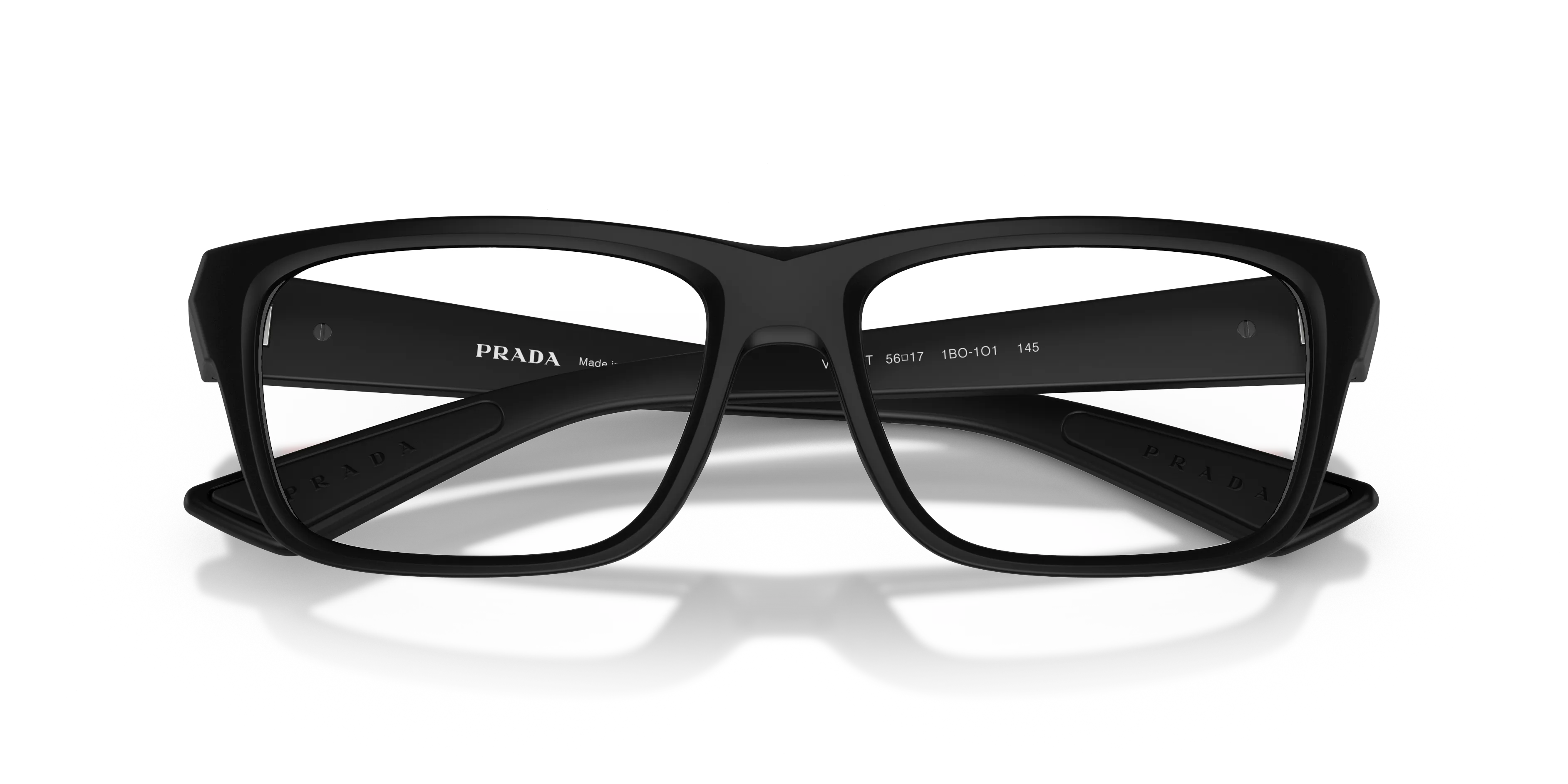 Prada Linea Rossa PS 02TV 1BO1O1 Montature da vista Iniettato Nero Trasparente Pillow Normale - immagine 2