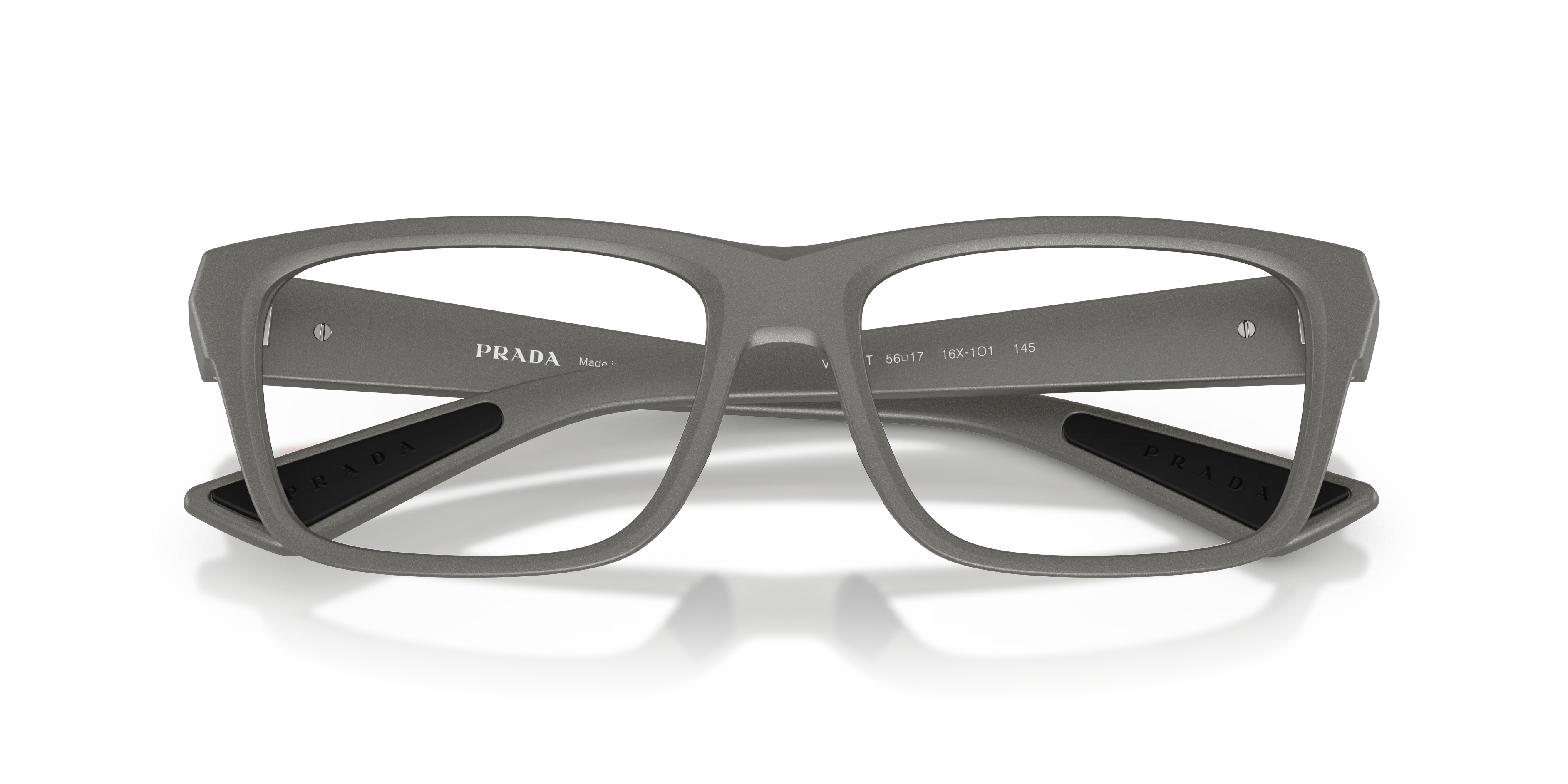 Prada Linea Rossa PS 02TV 16X1O1 Montature da vista Iniettato Grigio Trasparente Pillow Normale - immagine 2