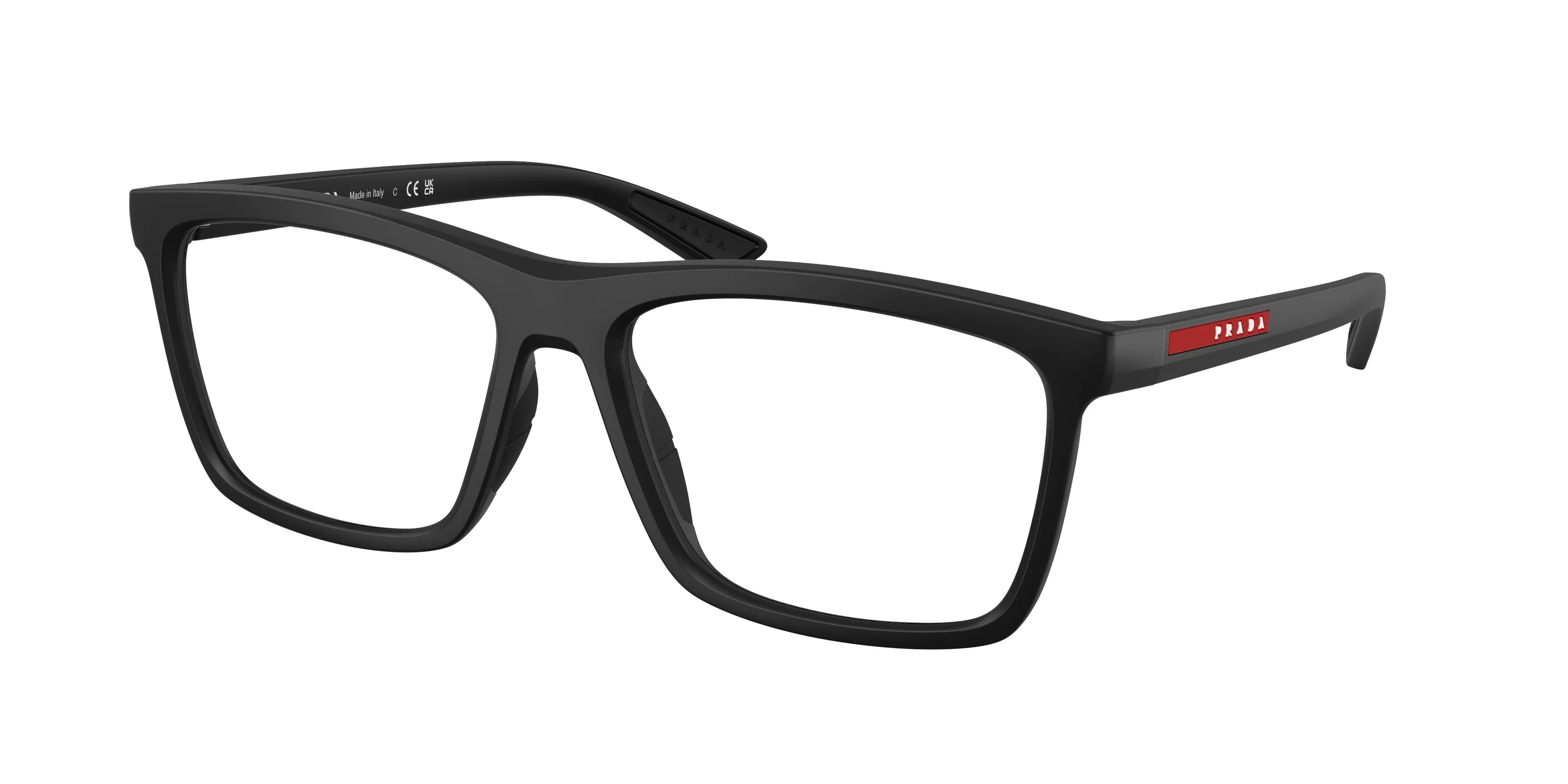 Prada Linea Rossa PS 01TV 1BO1O1 Montature da vista Iniettato Nero Trasparente Pillow Normale - immagine 1