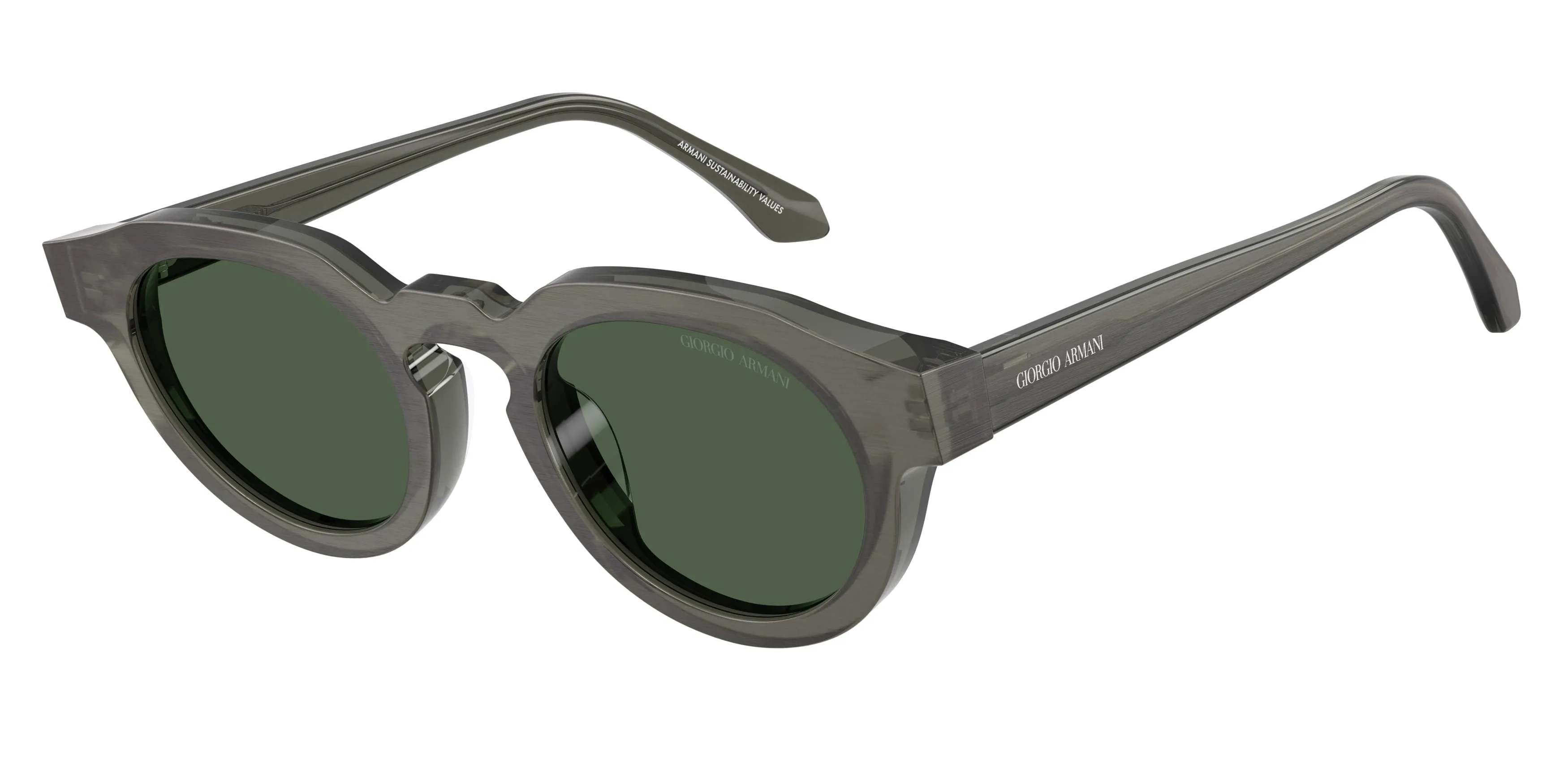 Giorgio Armani AR8255U 639671 Occhiali da sole Acetato Verde Verde Rotonda Normale - immagine 1