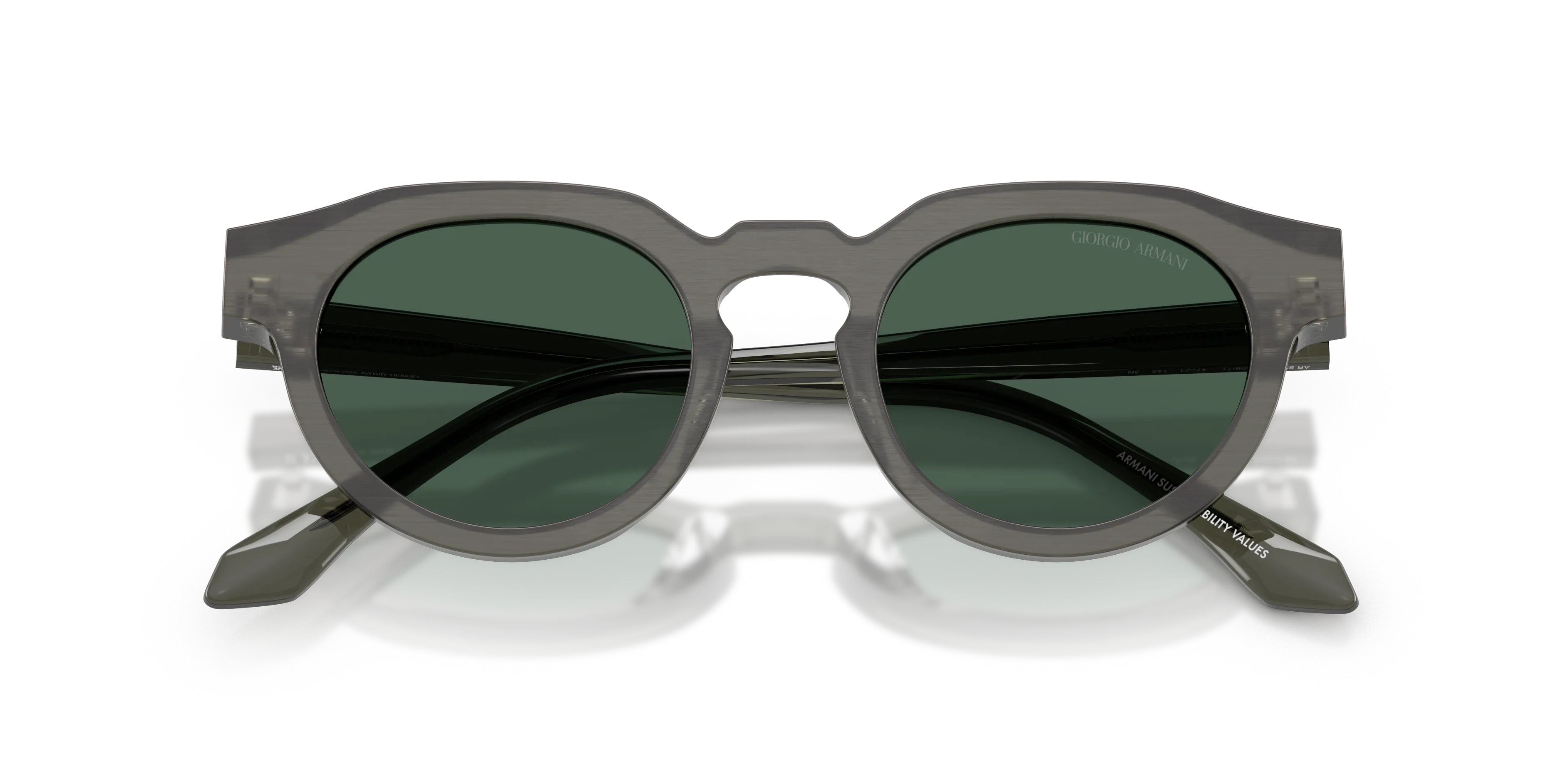 Giorgio Armani AR8255U 639671 Occhiali da sole Acetato Verde Verde Rotonda Normale - immagine 2