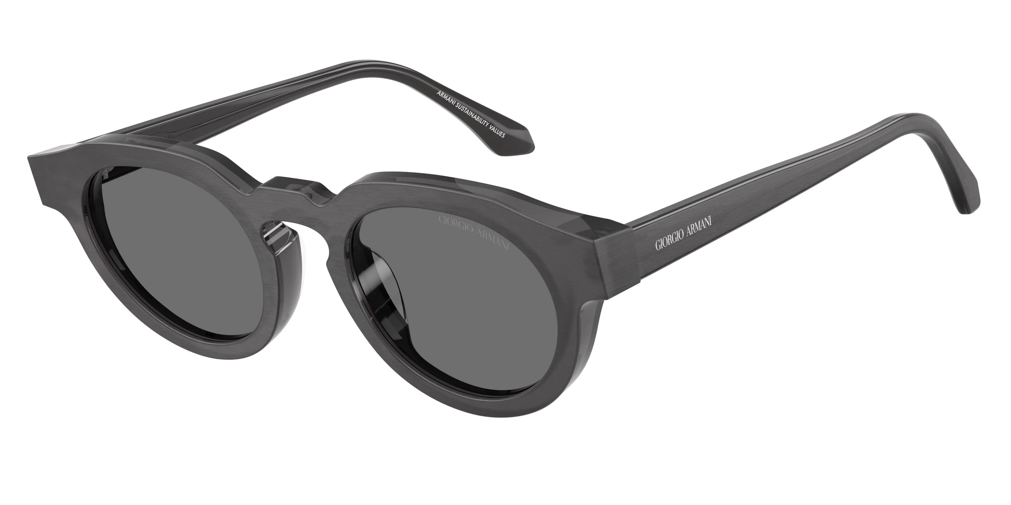 Giorgio Armani AR8255U 639587 Occhiali da sole Acetato Tartaruga Grigio Rotonda Normale - immagine 1