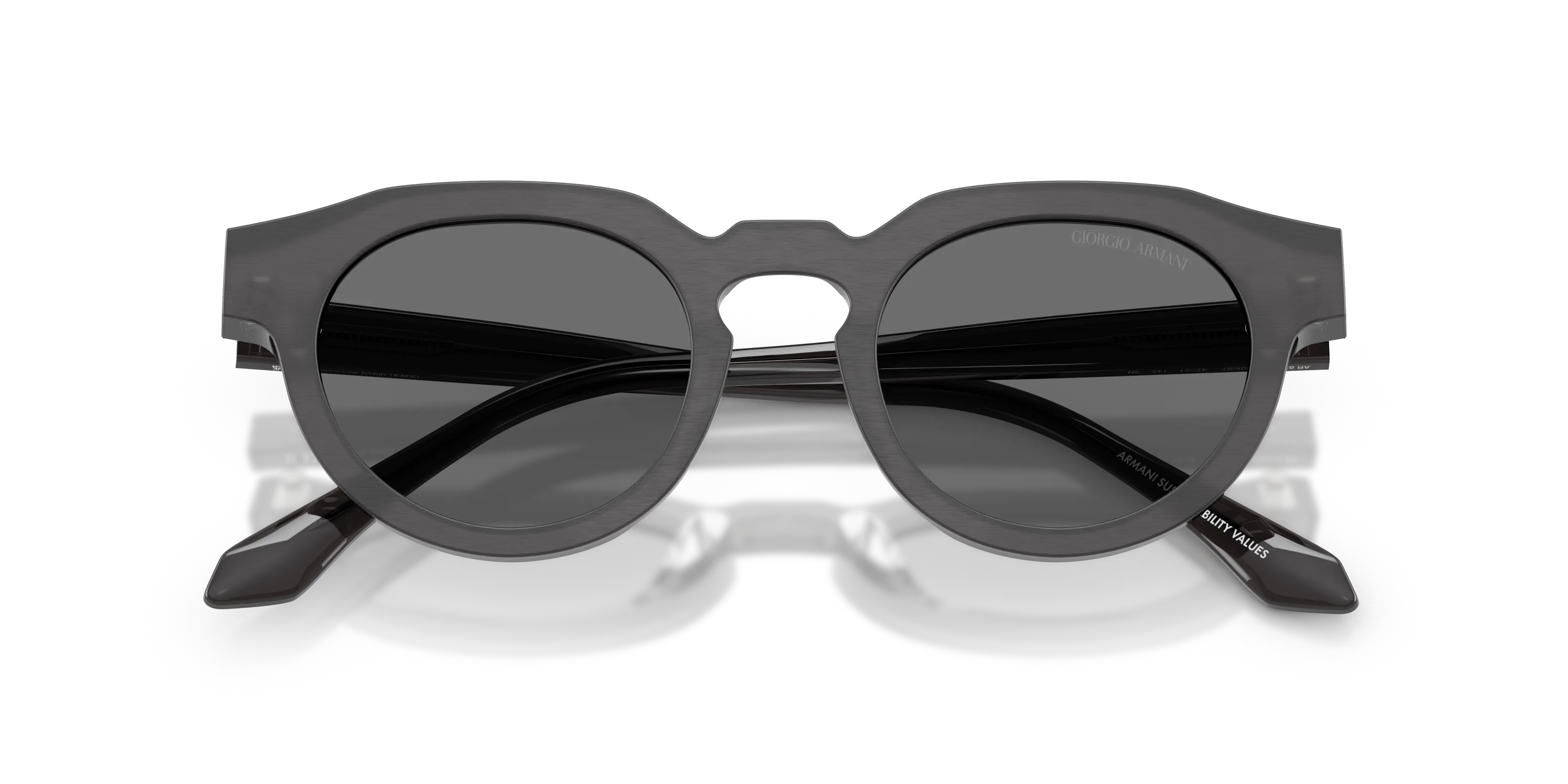 Giorgio Armani AR8255U 639587 Occhiali da sole Acetato Tartaruga Grigio Rotonda Normale - immagine 2