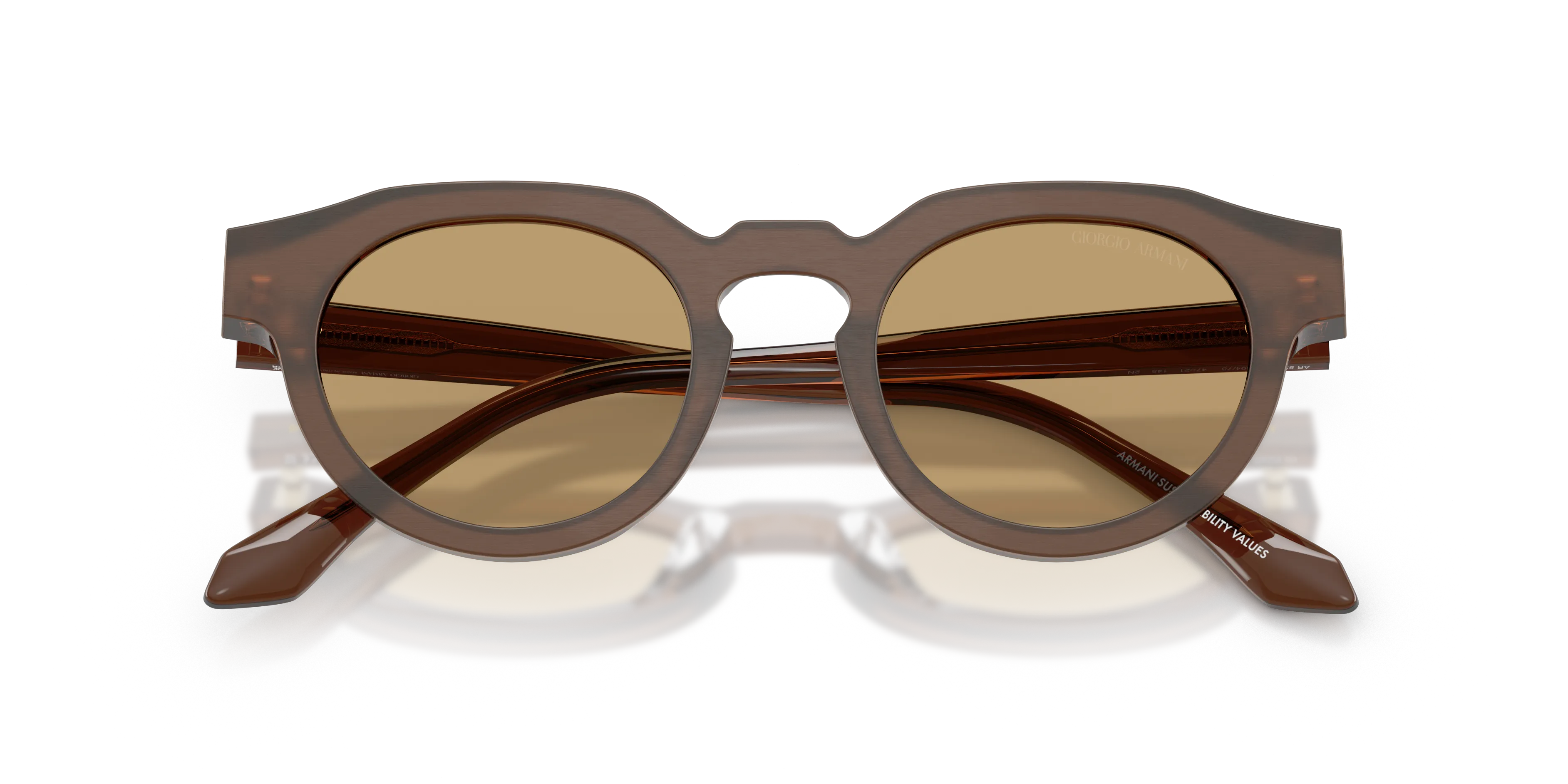 Giorgio Armani AR8255U 639473 Occhiali da sole Acetato Marrone Marrone Rotonda Normale - immagine 2