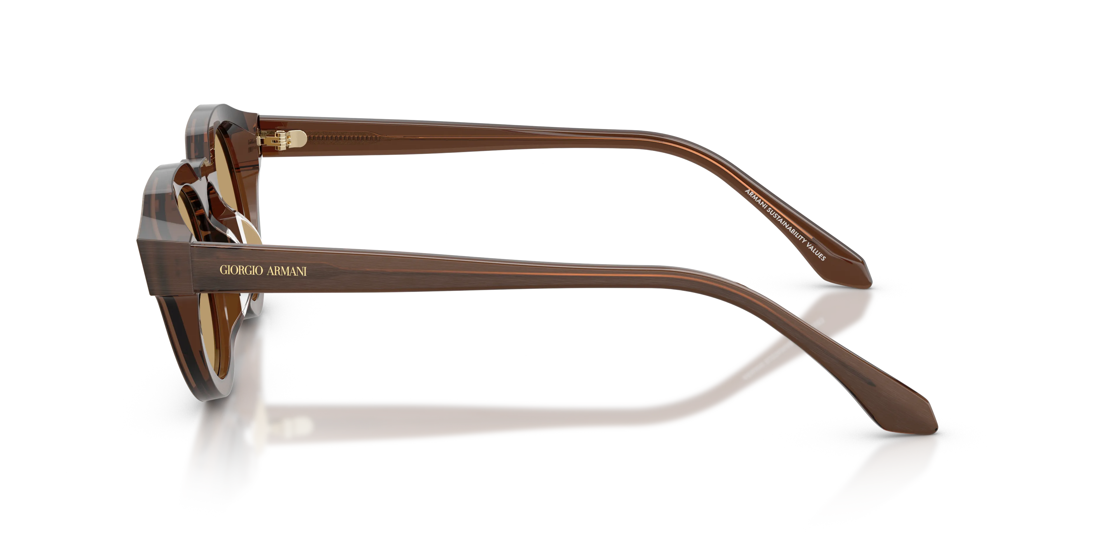 Giorgio Armani AR8255U 639473 Occhiali da sole Acetato Marrone Marrone Rotonda Normale - immagine 4