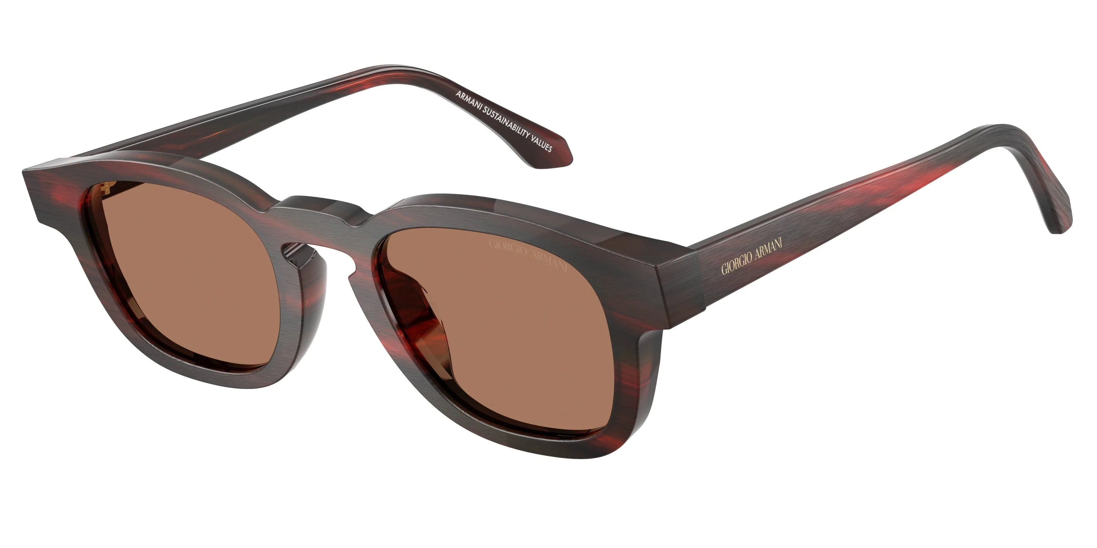 Giorgio Armani AR8254U 639273 Occhiali da sole Acetato Rosso Marrone Pillow Normale - immagine 1