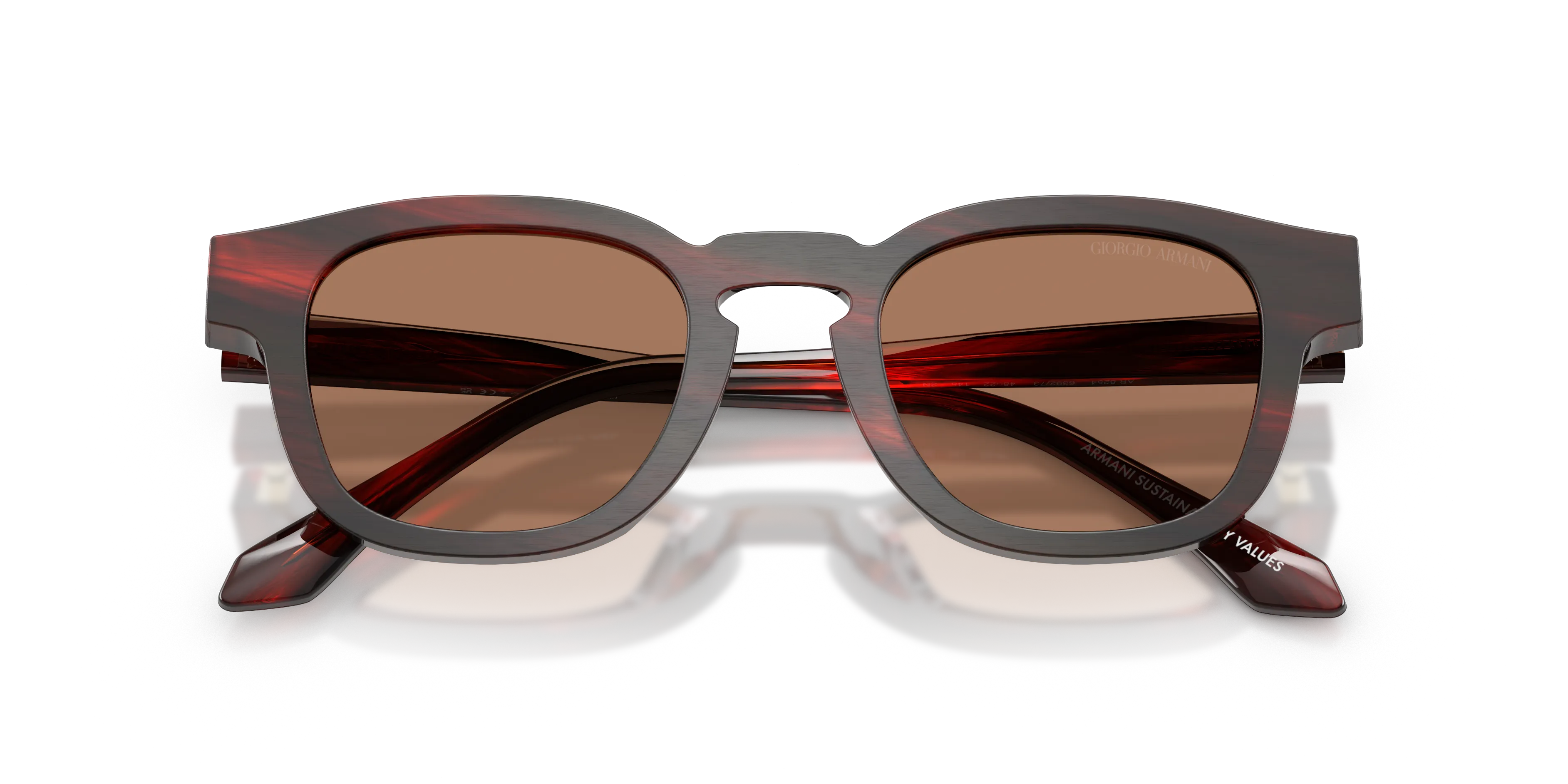 Giorgio Armani AR8254U 639273 Occhiali da sole Acetato Rosso Marrone Pillow Normale - immagine 2