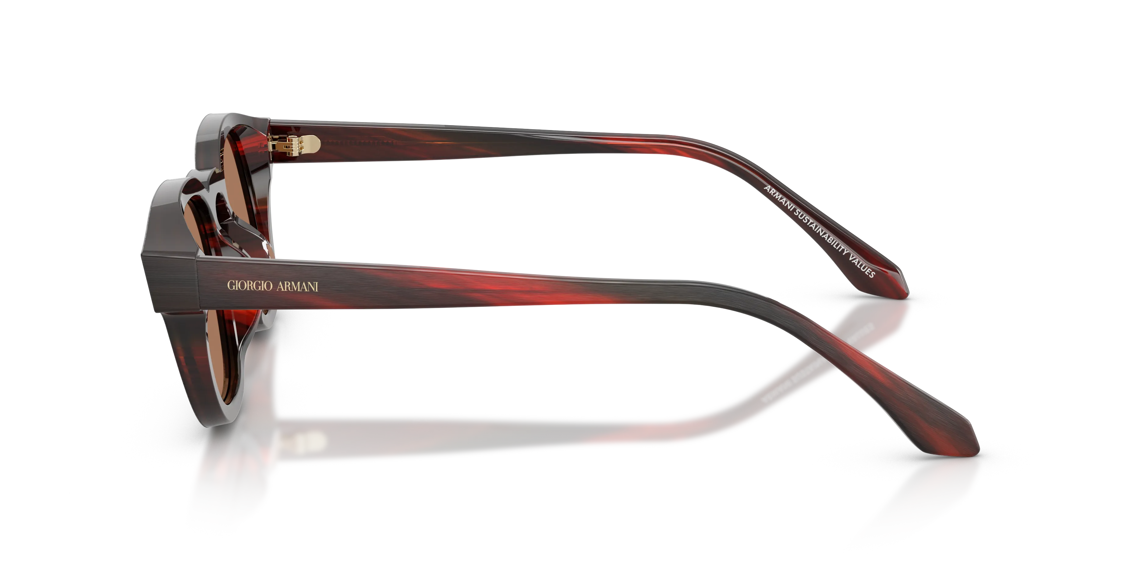 Giorgio Armani AR8254U 639273 Occhiali da sole Acetato Rosso Marrone Pillow Normale - immagine 4