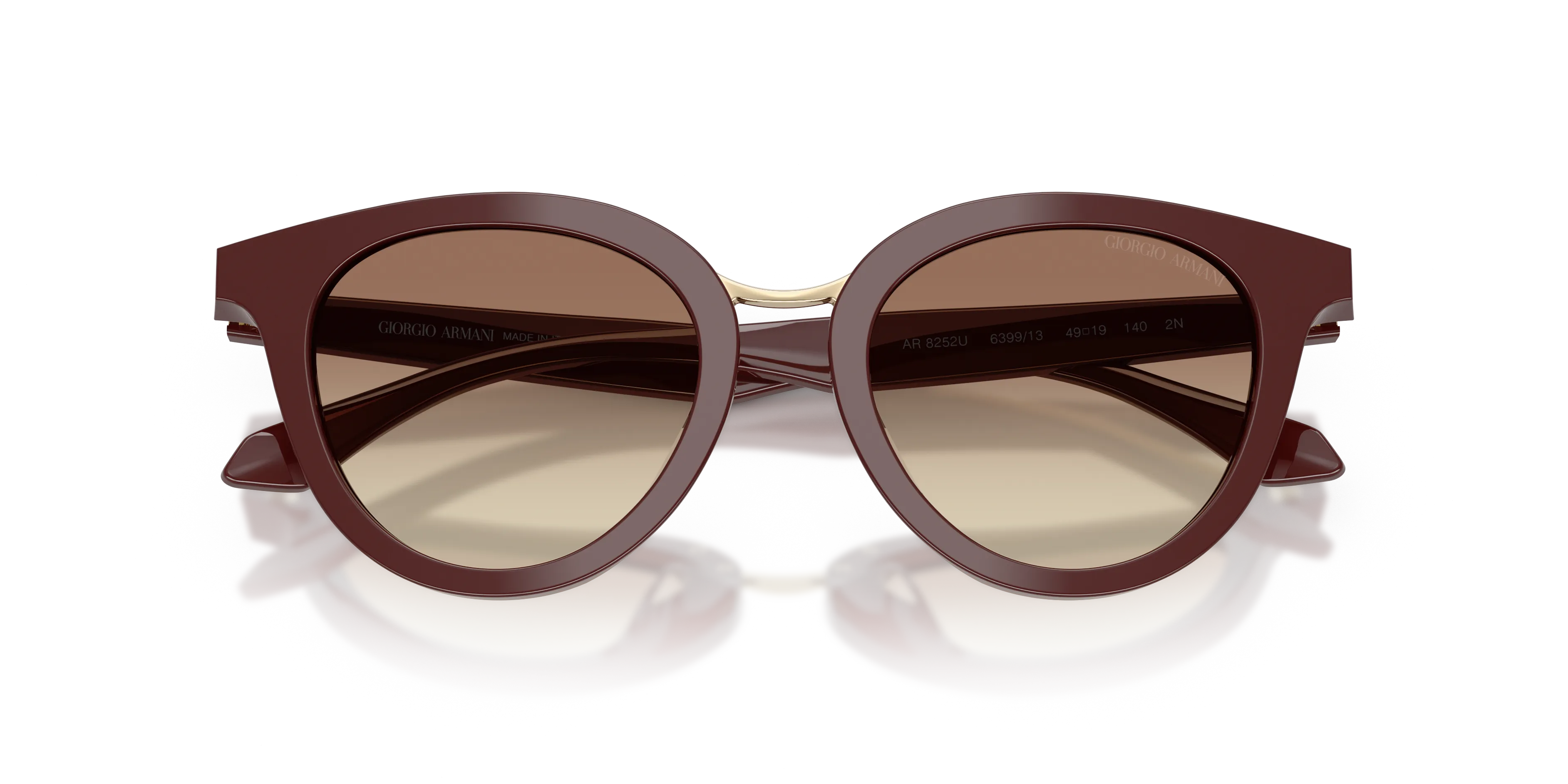 Giorgio Armani AR8252U 639913 Occhiali da sole Acetato Viola Marrone Rotonda Normale Sfumato - immagine 2