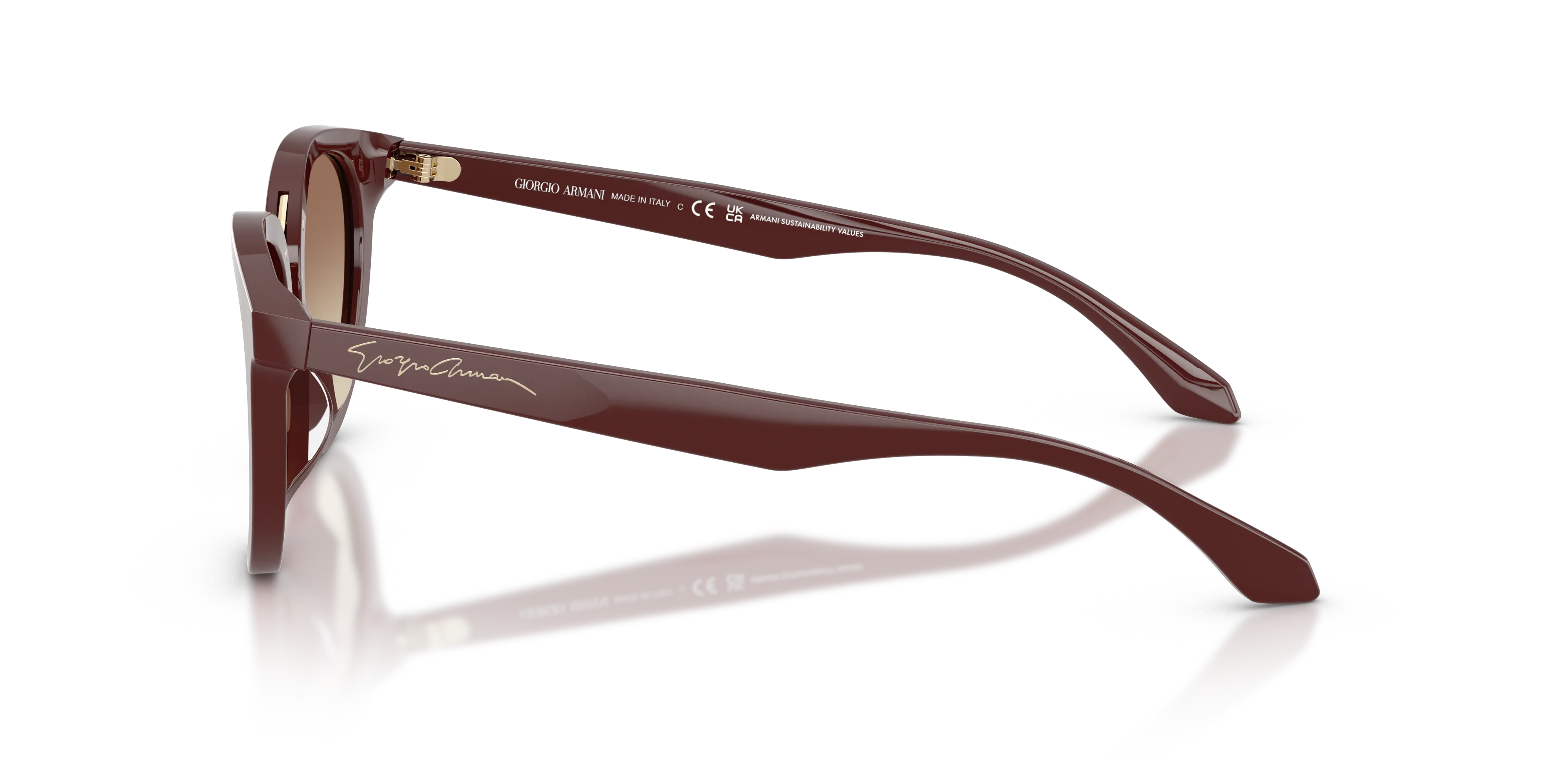 Giorgio Armani AR8252U 639913 Occhiali da sole Acetato Viola Marrone Rotonda Normale Sfumato - immagine 4