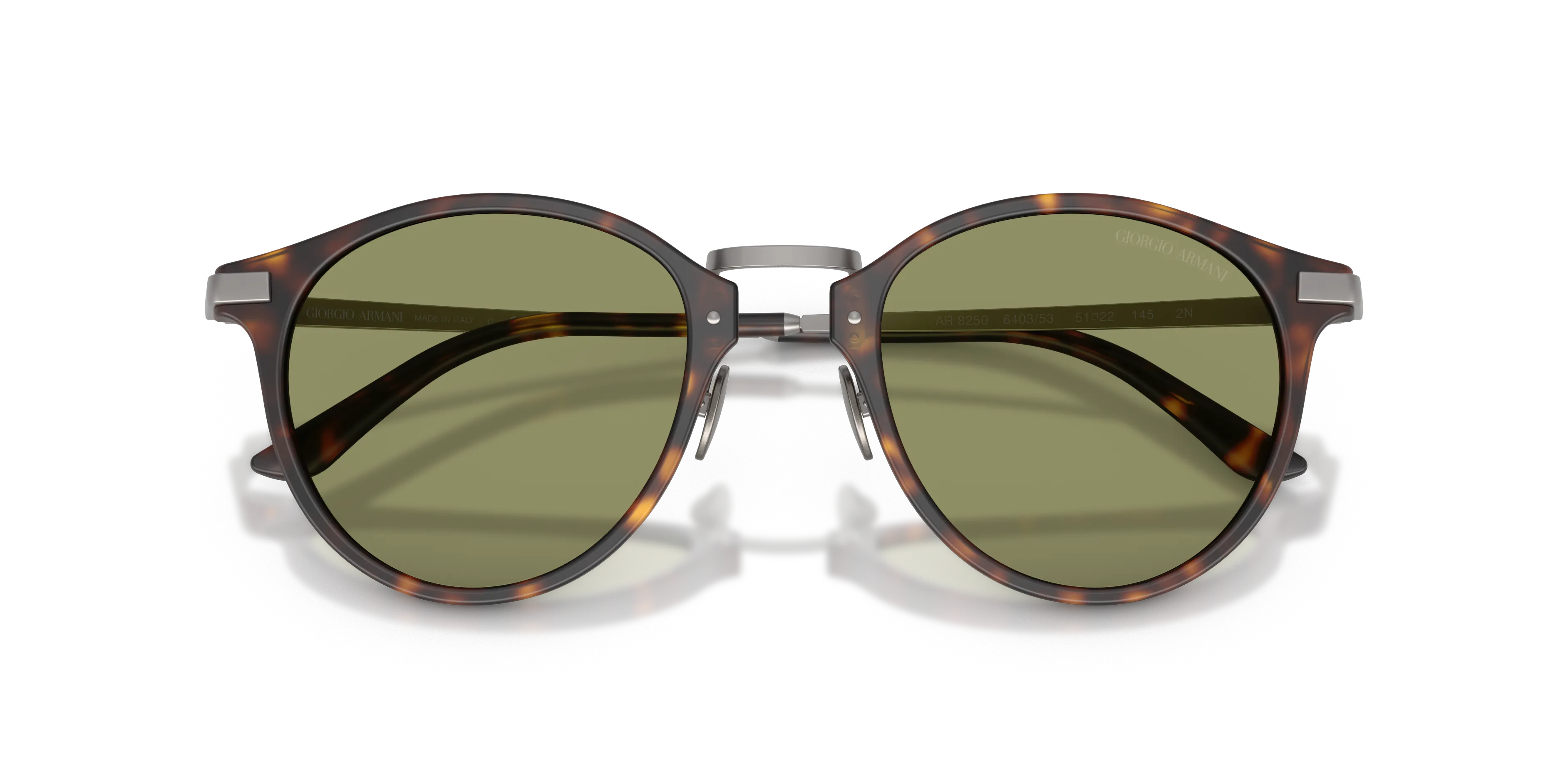 Giorgio Armani AR8250 640353 Occhiali da sole Acetato Tartaruga Verde Pantos Normale - immagine 2